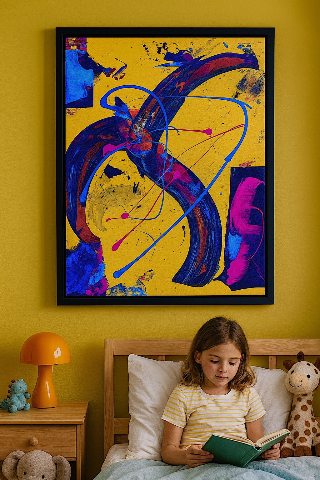 Original Abstract Acrylic Painting on Paper Poster, One-of-a-Kind Handmade Artwork, Not a Print  (22x28 inch)