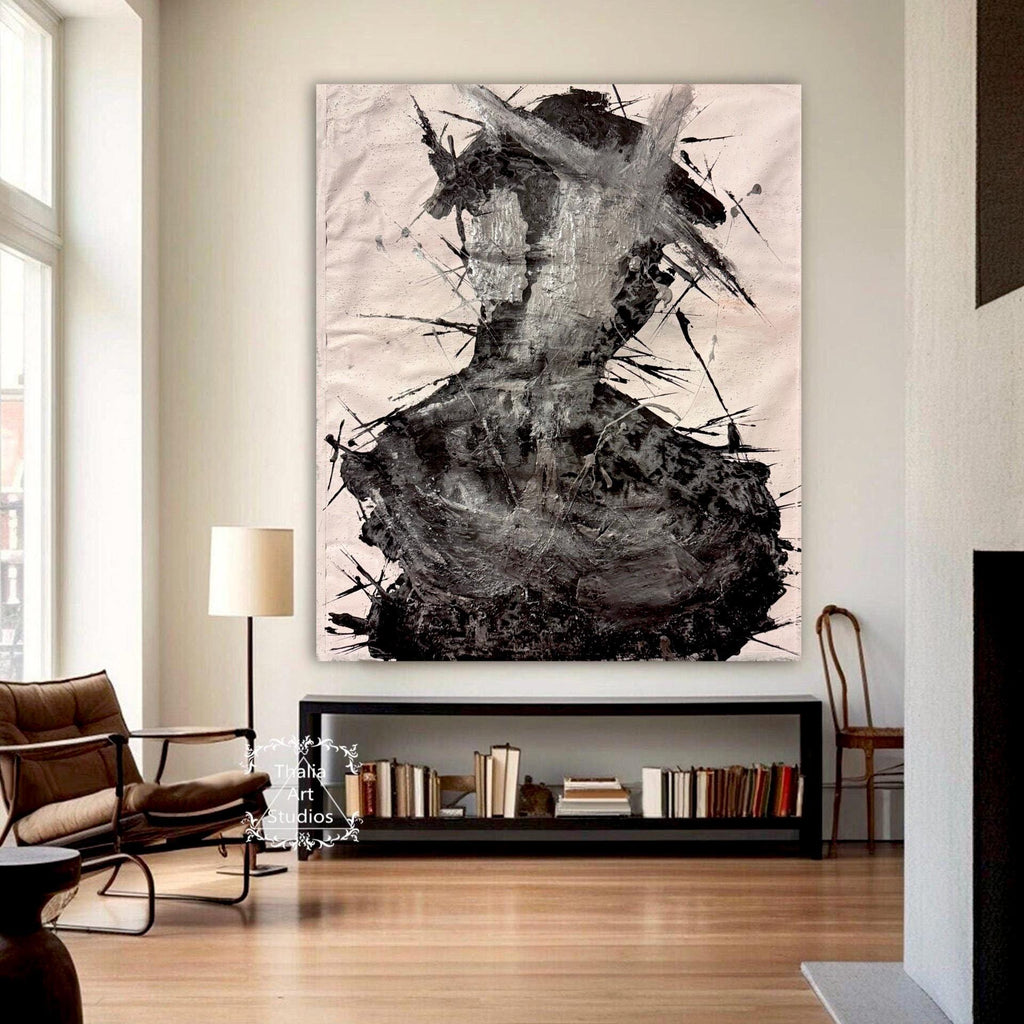 Abstract Expressionist Portrait – Figurative Acrylic Painting on Canvas (20x24 inch Canvas)