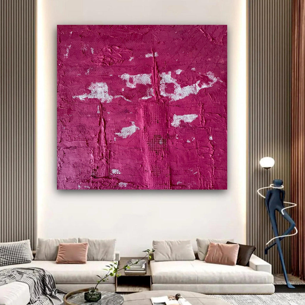 Abstract Mixed Media Texture Art, Handmade Contemporary Wall Art, Modern Minimal Relief Artwork, Unique Art Piece (24x24 inch)