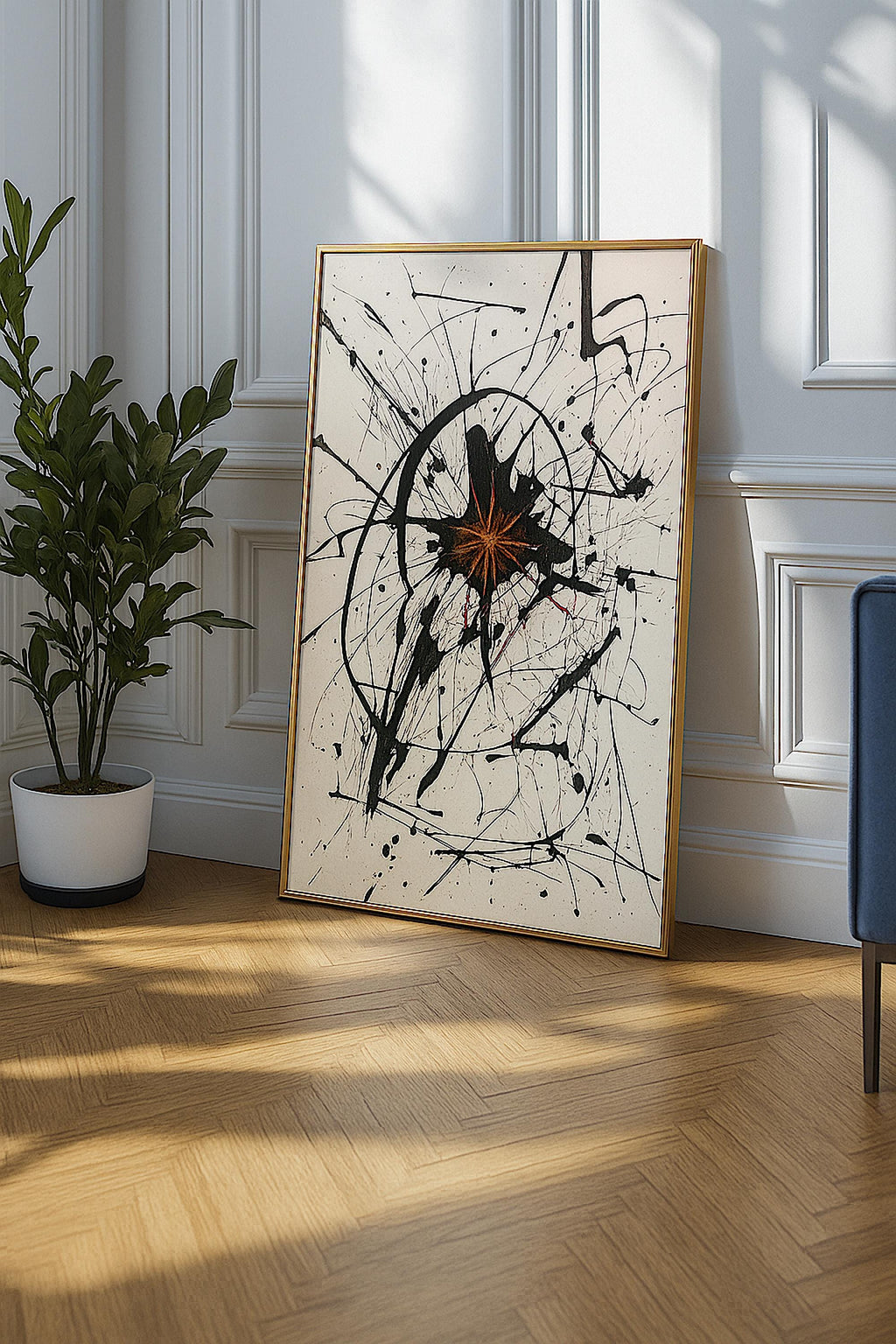 Handmade Abstract Expressionist Painting, Original Acrylic Art, Not a Print (22x28 inch)