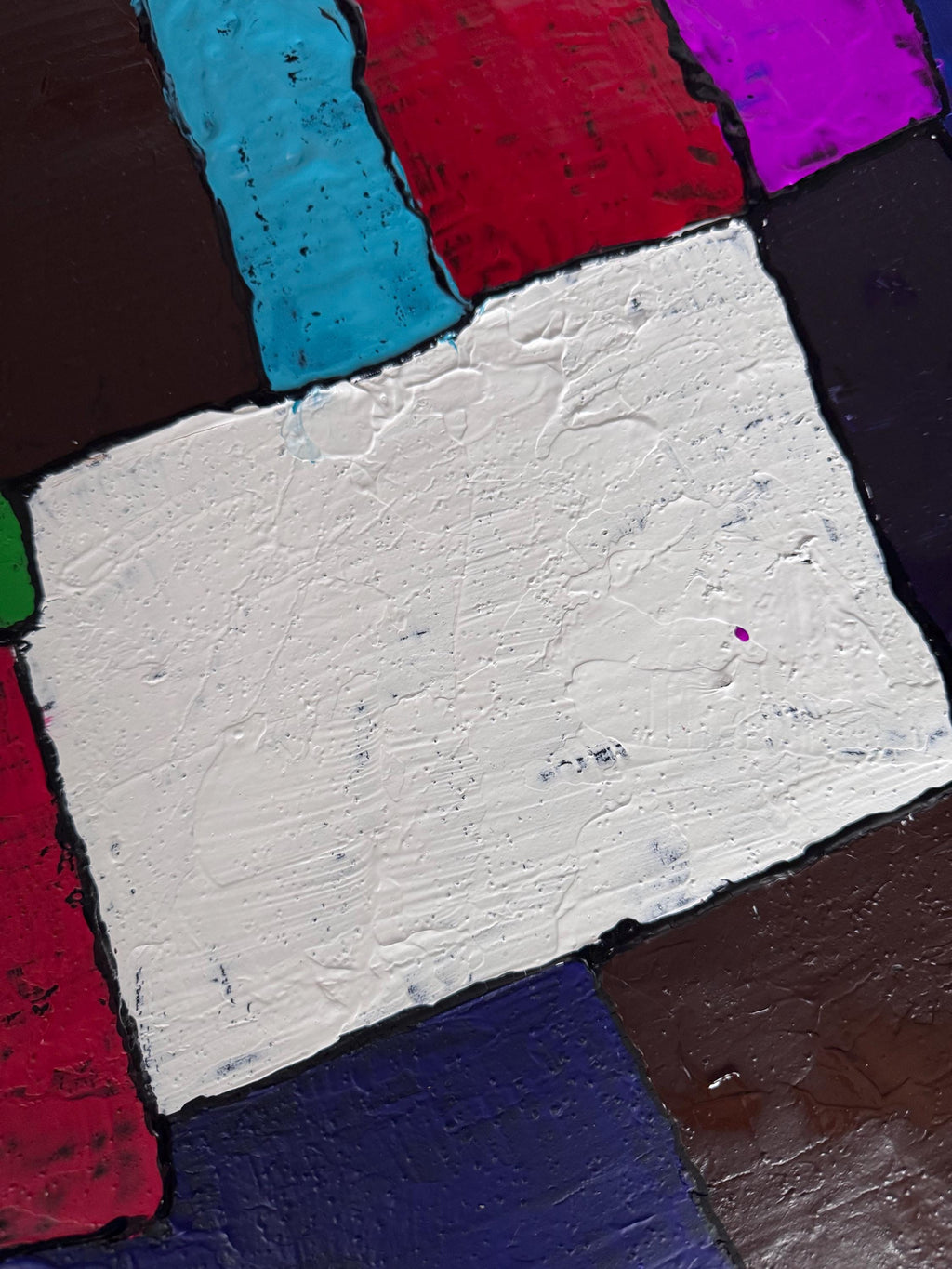 A Silent Dialogue of Colors in Contemporary Abstract Art (37x28 inch)