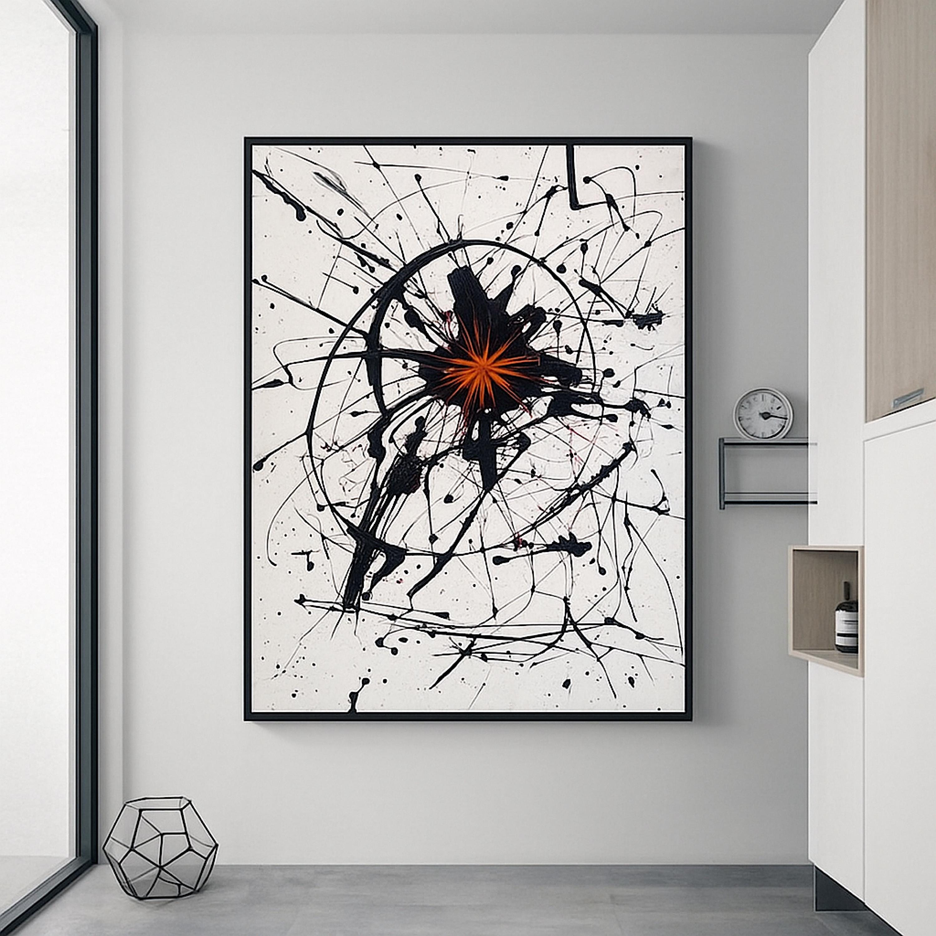 Handmade Abstract Expressionist Painting, Original Acrylic Art, Not a Print (22x28 inch)