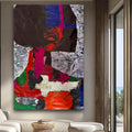 Abstract Expressionist Portrait Painting, Textured Acrylic Art (24x35 inch Canvas)