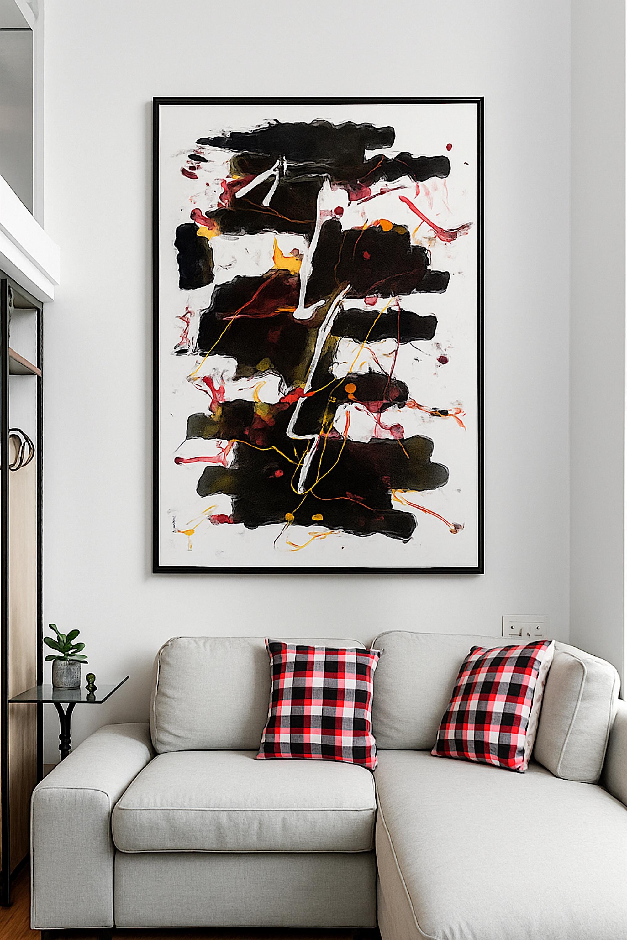 Handmade Acrylic Abstract Painting, Modern Wall Art, Not a Print (22x28 inch)