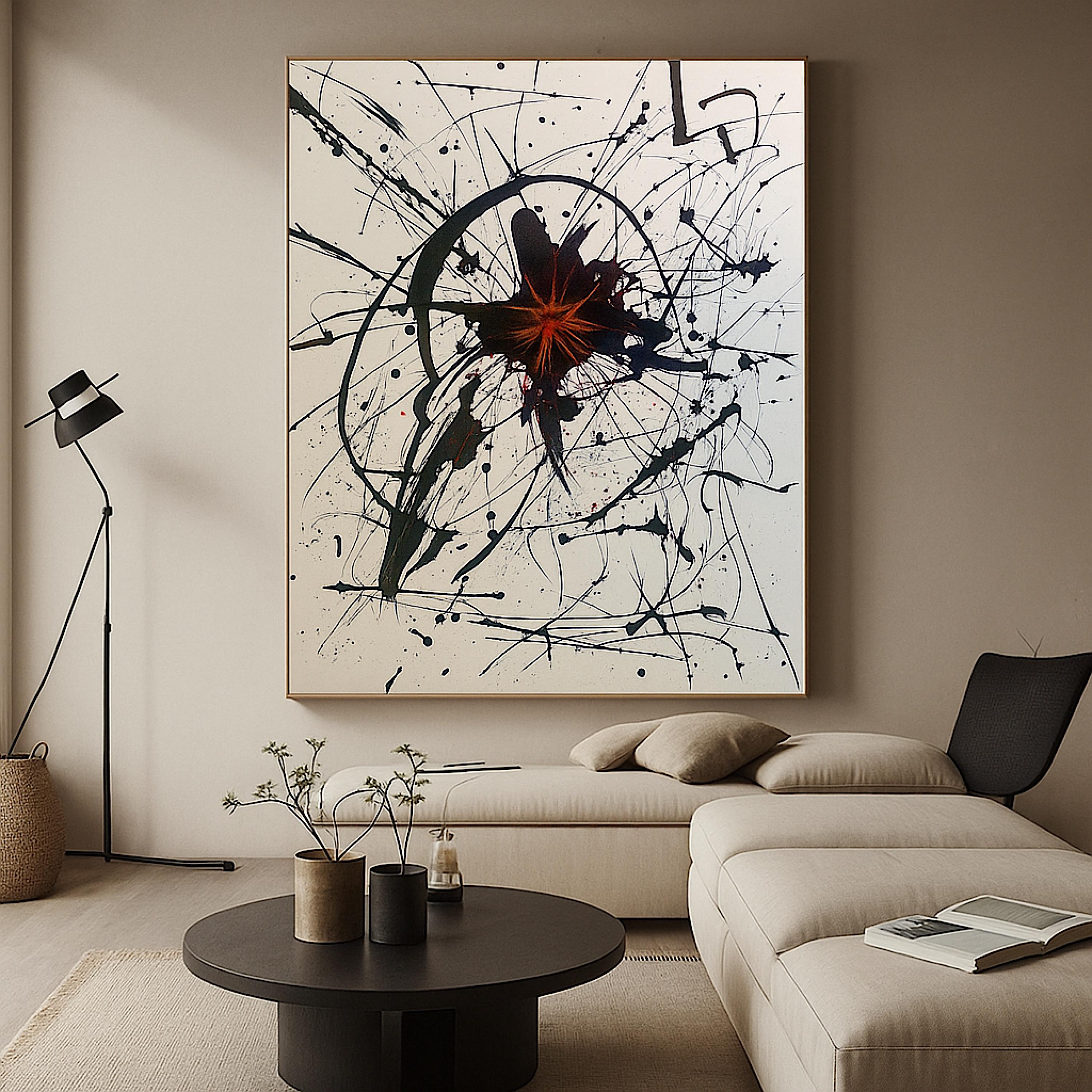 Handmade Abstract Expressionist Painting, Original Acrylic Art, Not a Print (22x28 inch)