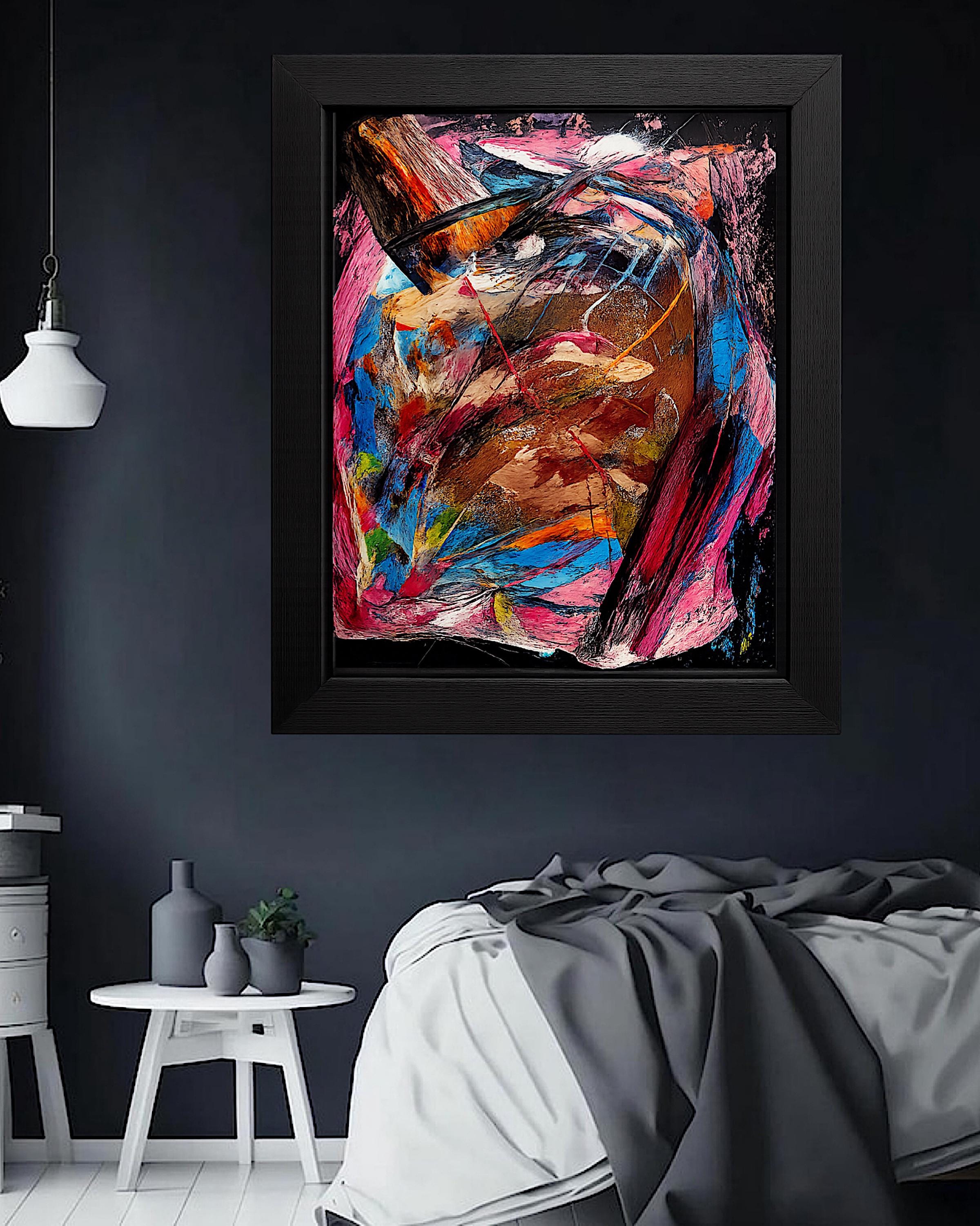 Handmade Abstract Acrylic Painting, Expressionist Wall Art (22x28 inch)