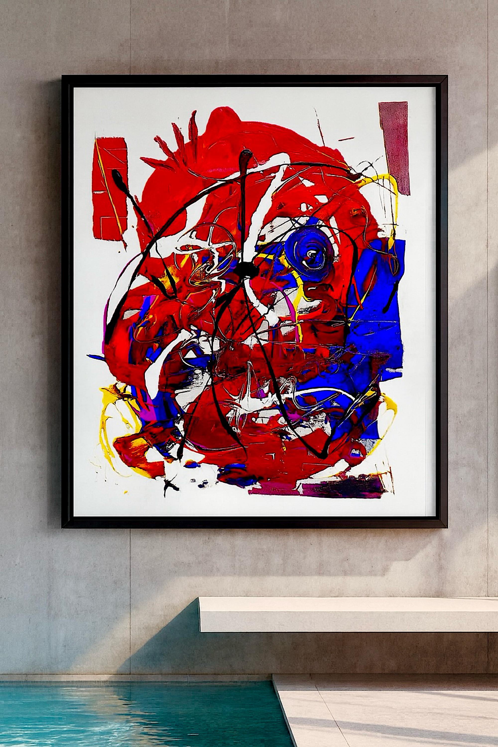 Original Abstract Expressionist Acrylic Painting - Modern Wall Decor (27x23 inch)