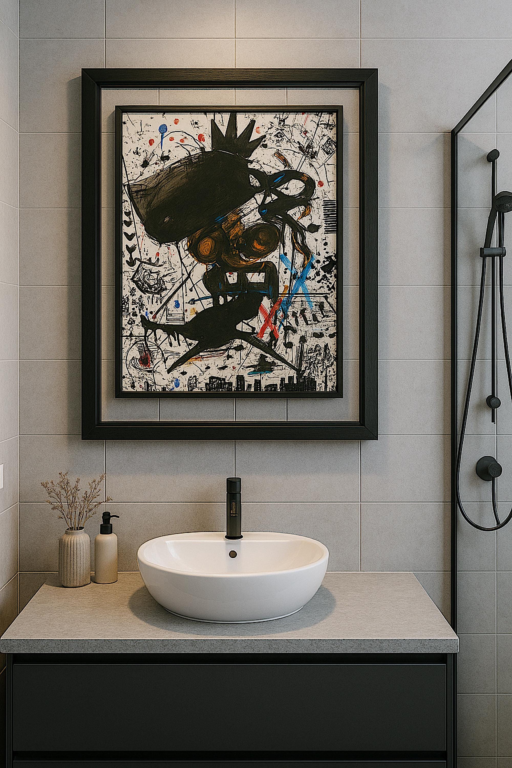 Handmade Acrylic Painting, Abstract Expressionist Art (22x28 inch)