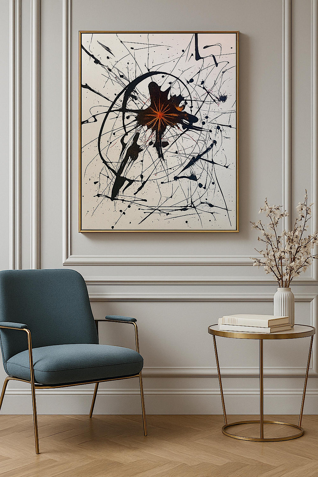 Handmade Abstract Expressionist Painting, Original Acrylic Art, Not a Print (22x28 inch)