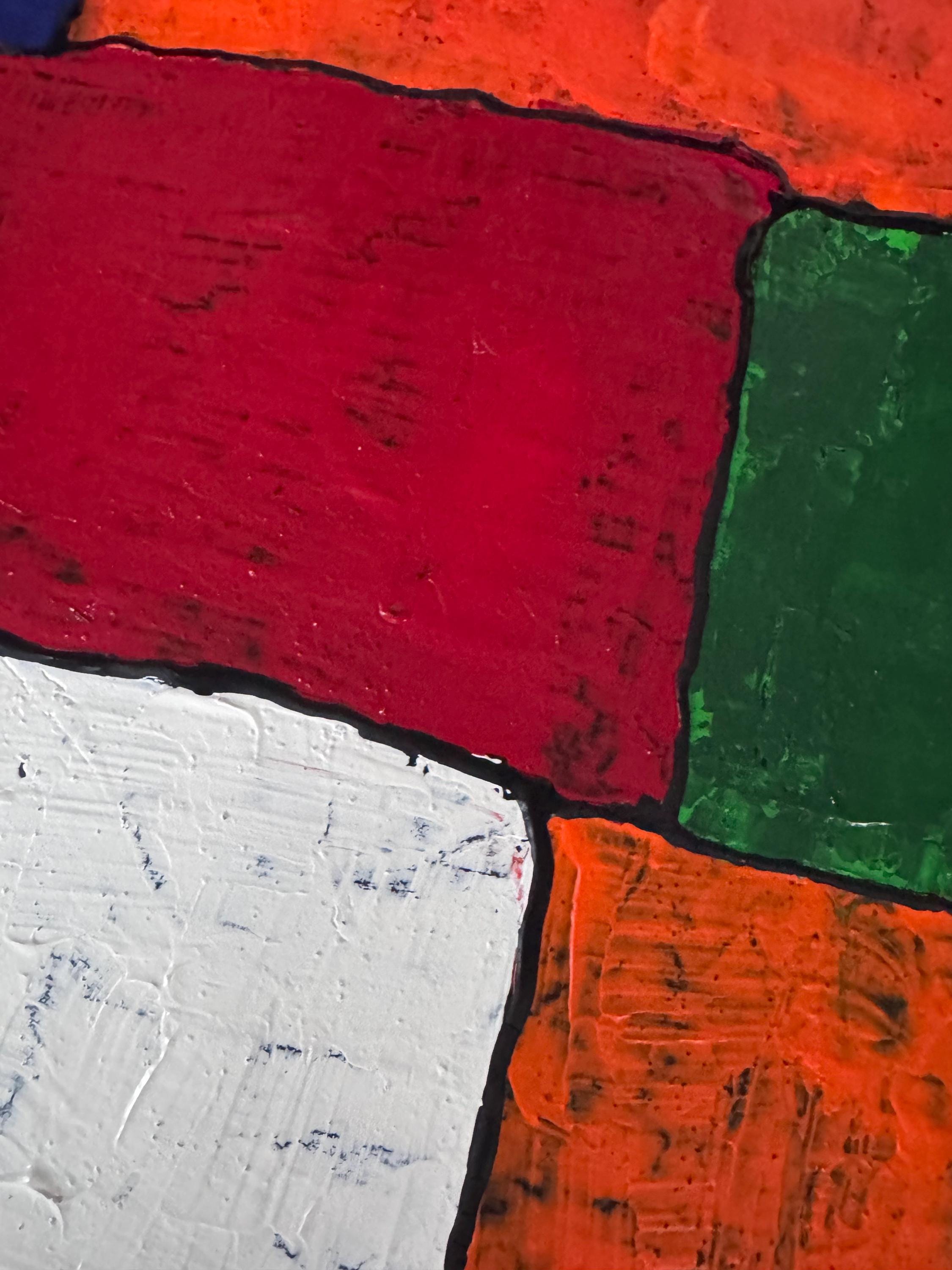 A Silent Dialogue of Colors in Contemporary Abstract Art (37x28 inch)