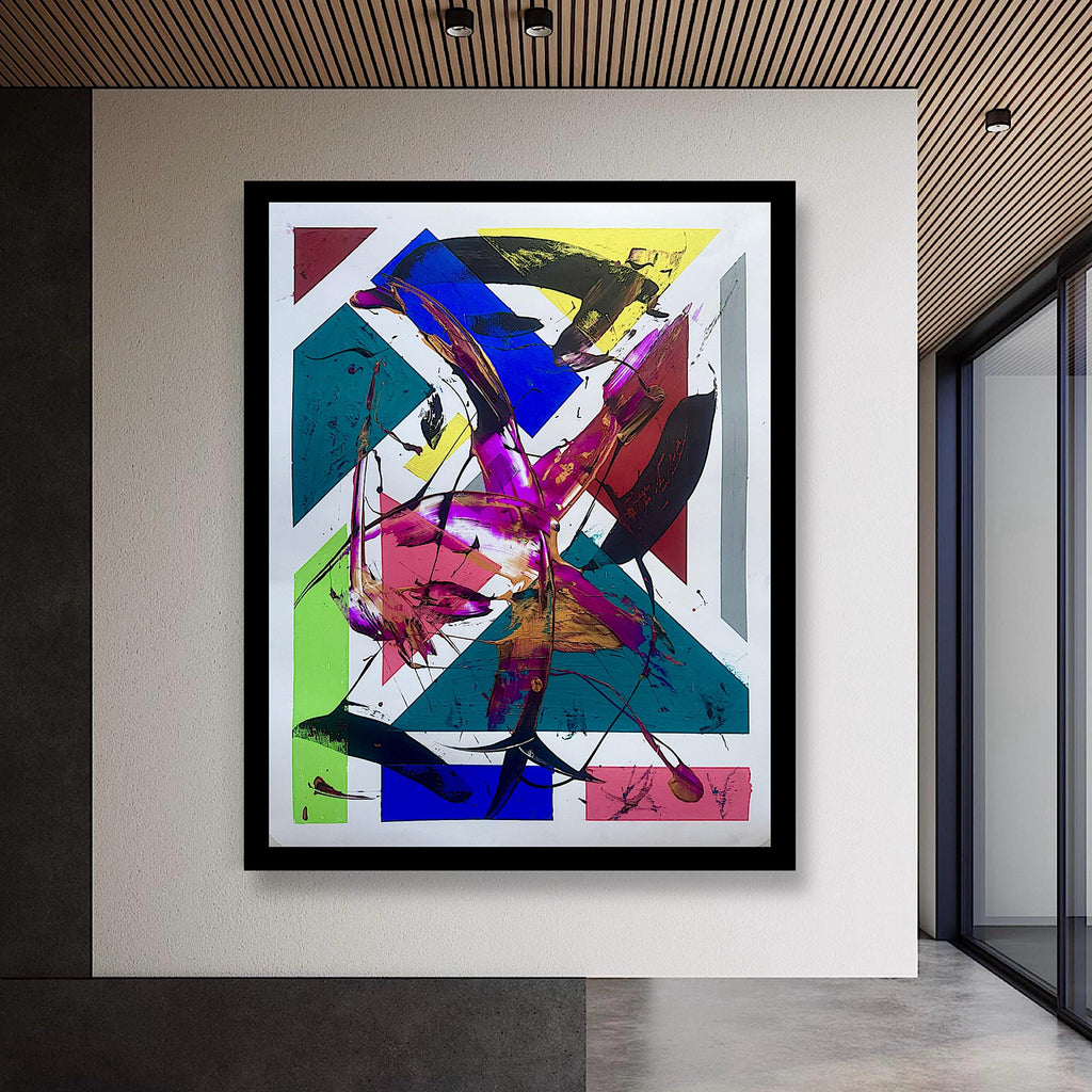 Handmade Abstract Acrylic Painting, Colorful Modern Art, Not a Print (22x28 inch)