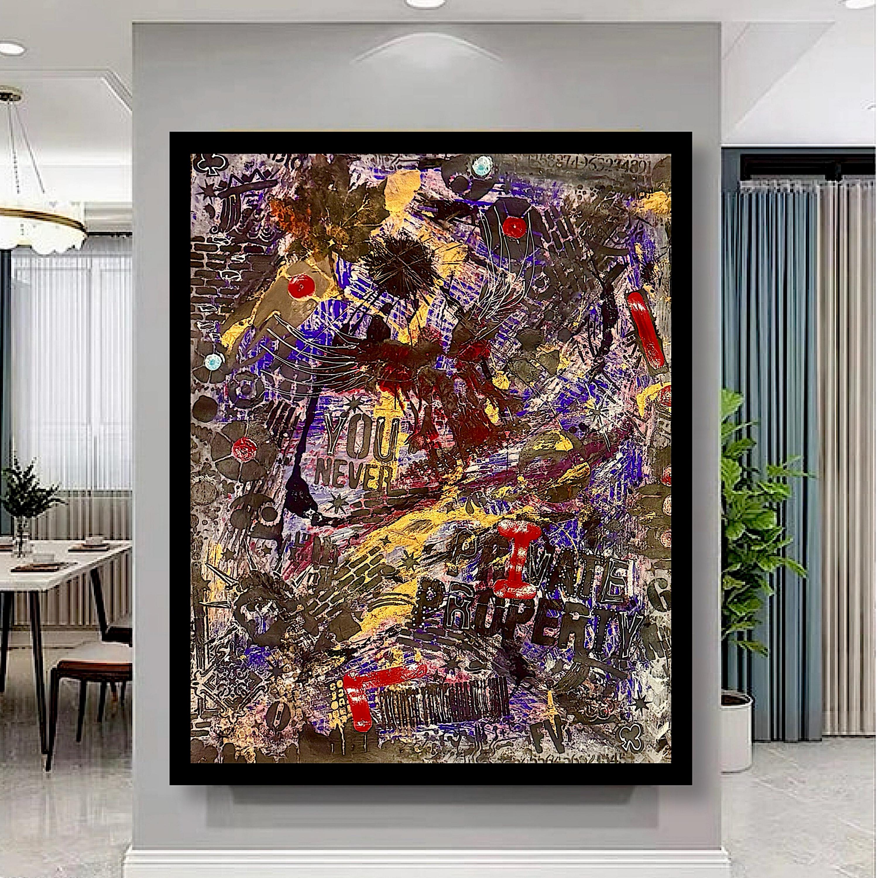 Handmade Acrylic Mixed Media Abstract Painting on Paper, Not a Print (22x28 inch)