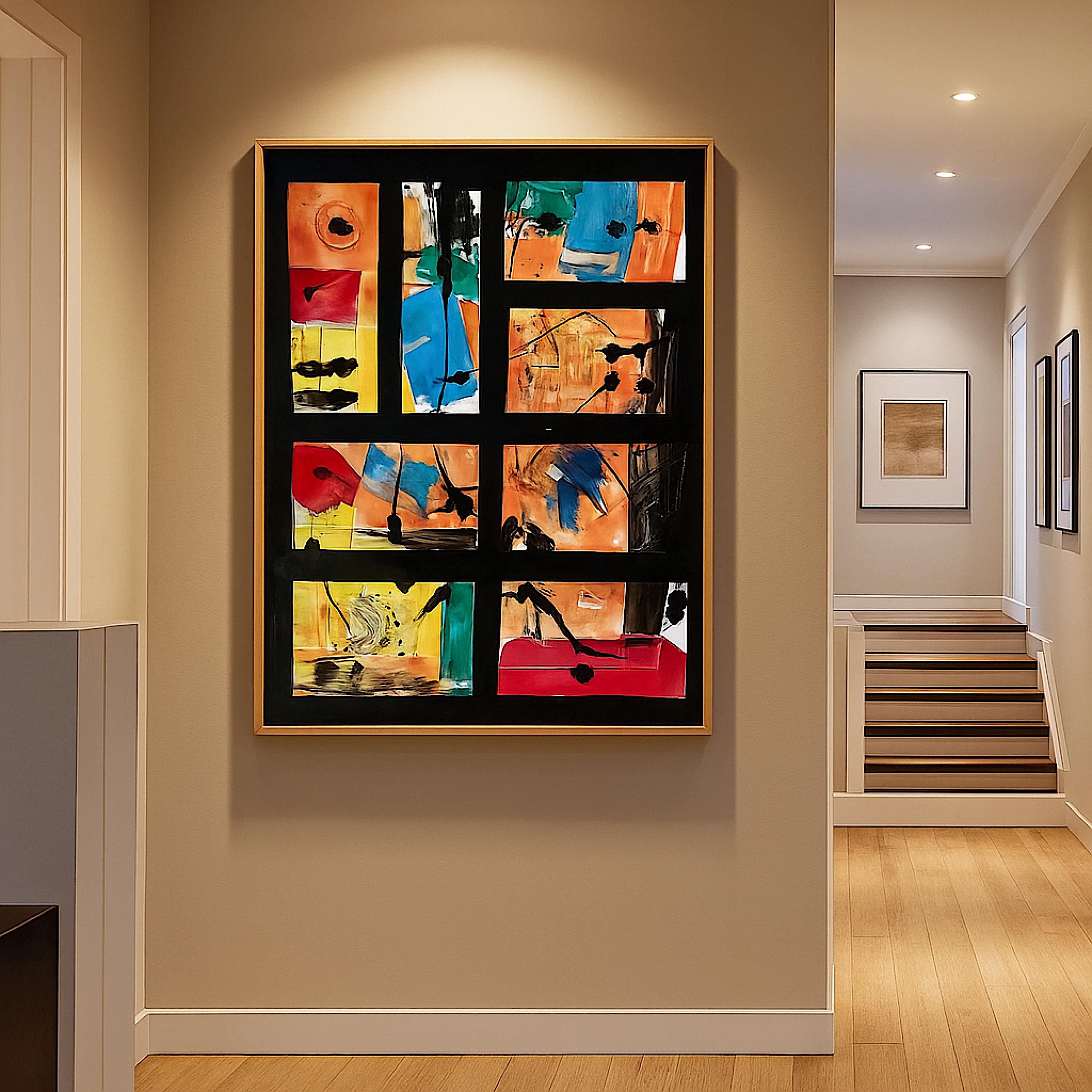 Handmade Abstract Acrylic Painting, Bold Colors, Expressionist Art, Not a Print (22x28 inch)