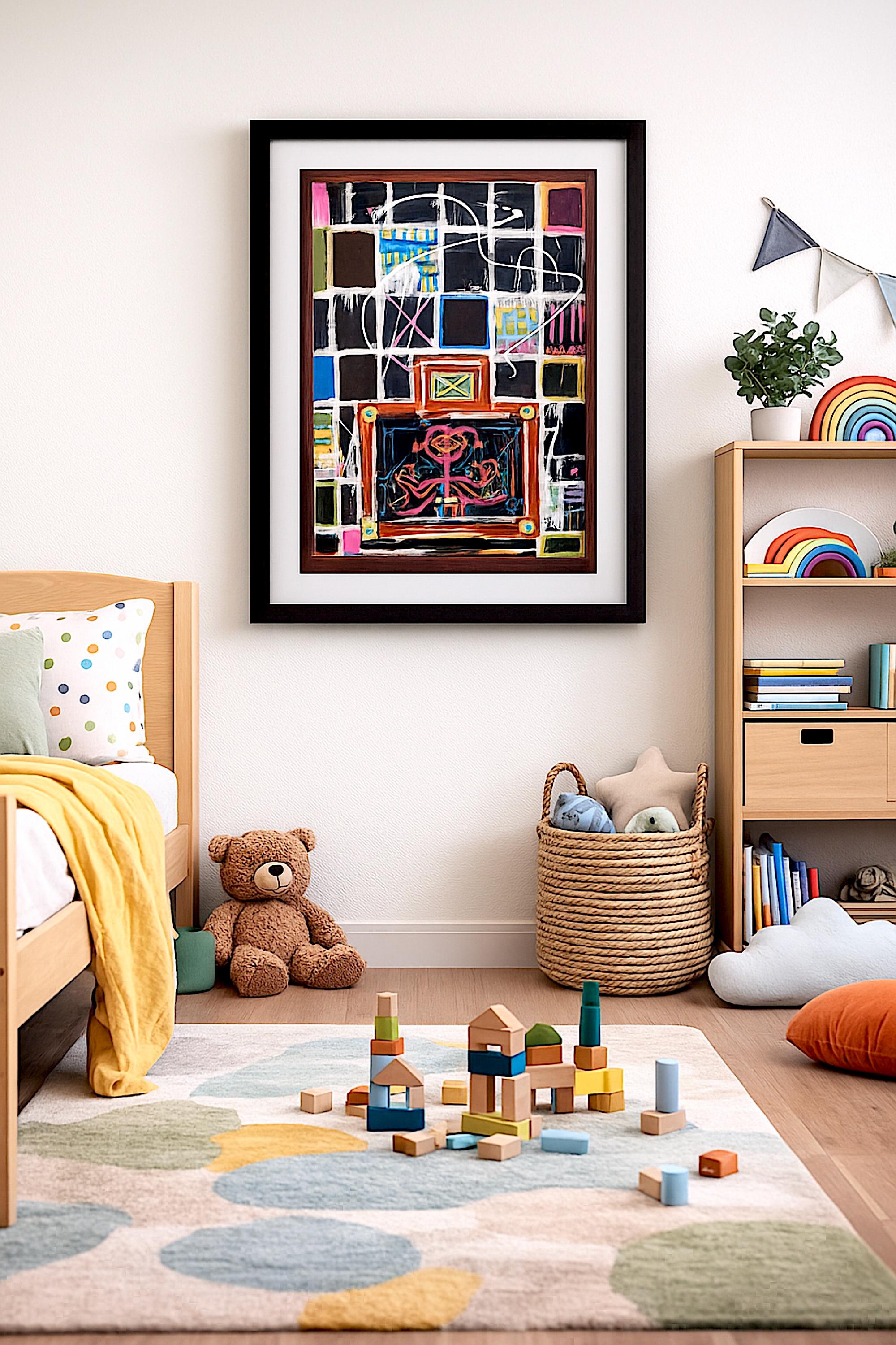 Handmade Abstract Acrylic Painting, Colorful Mixed Media Artwork, Not a Print (22x28 inch)