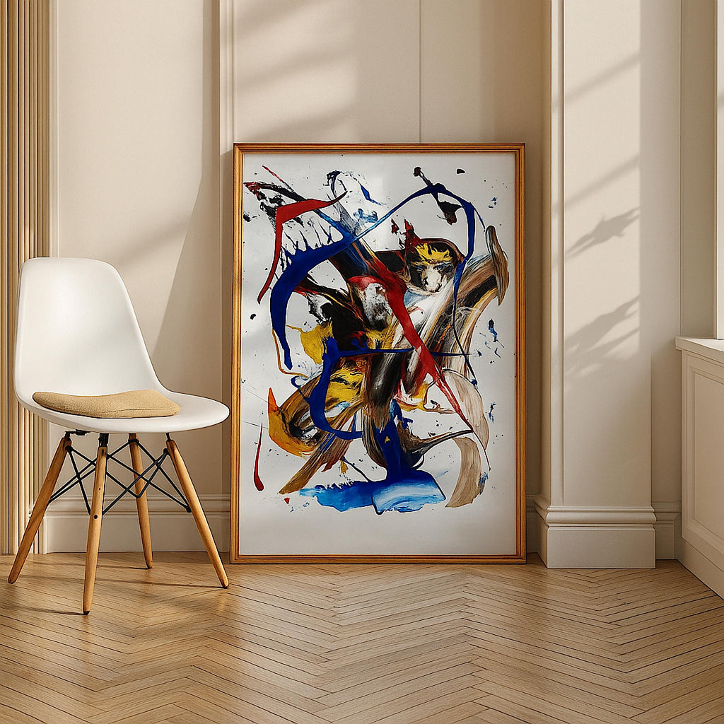 Original Abstract Expressionist Painting, Colorful Acrylic Art, Not a Print (22x28 inch)