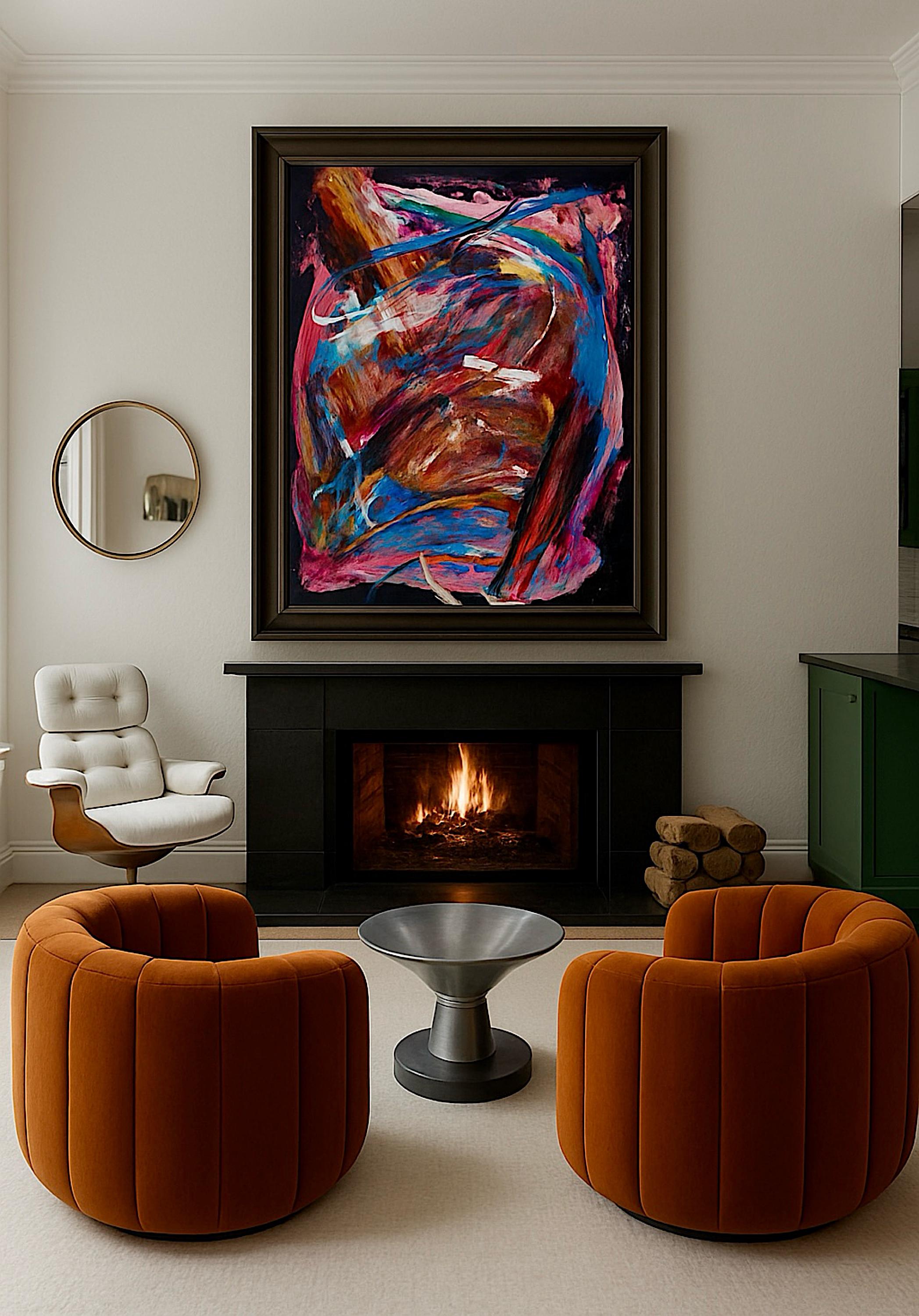 Handmade Abstract Acrylic Painting, Expressionist Wall Art (22x28 inch)