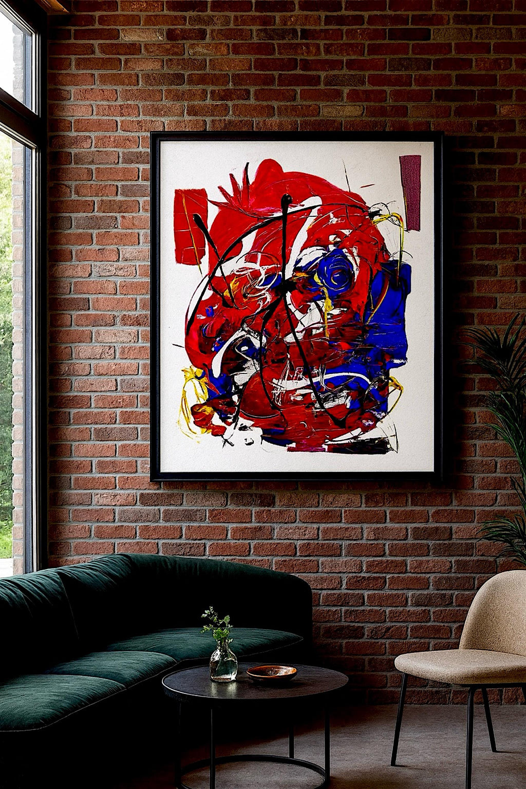 Original Abstract Expressionist Acrylic Painting - Modern Wall Decor (27x23 inch)