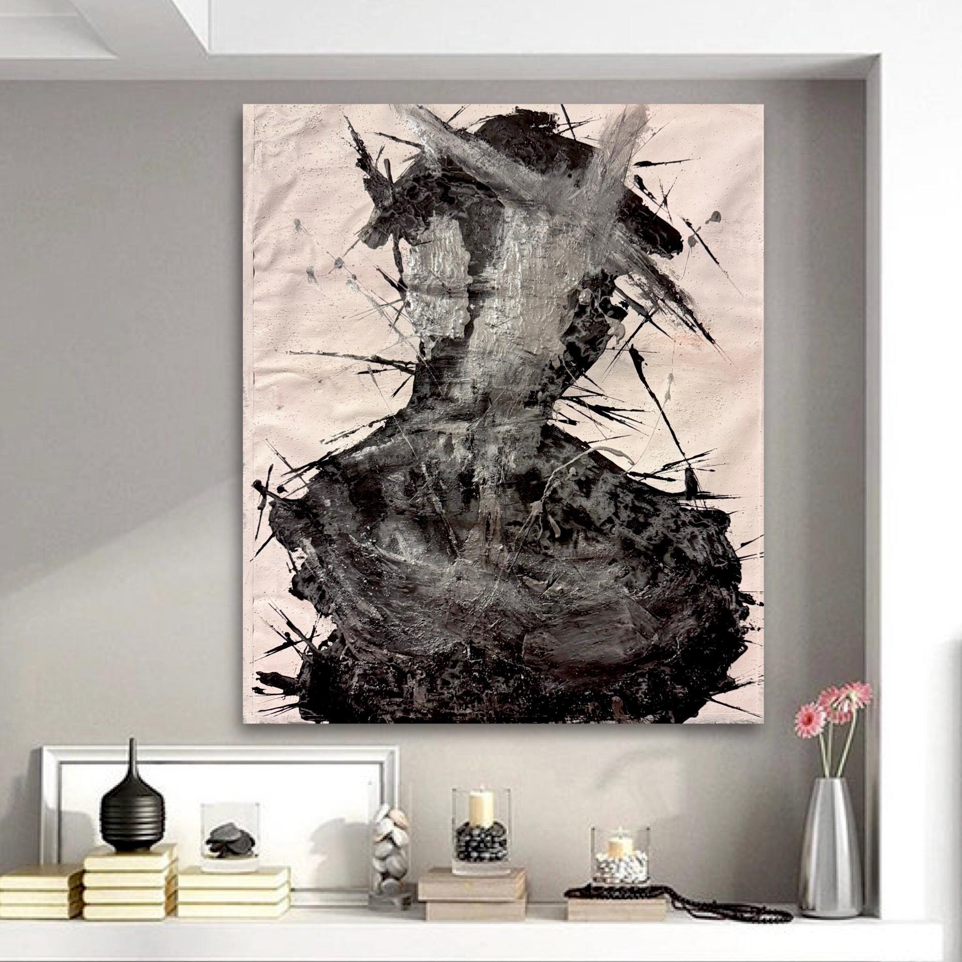 Abstract Expressionist Portrait – Figurative Acrylic Painting on Canvas (20x24 inch Canvas)