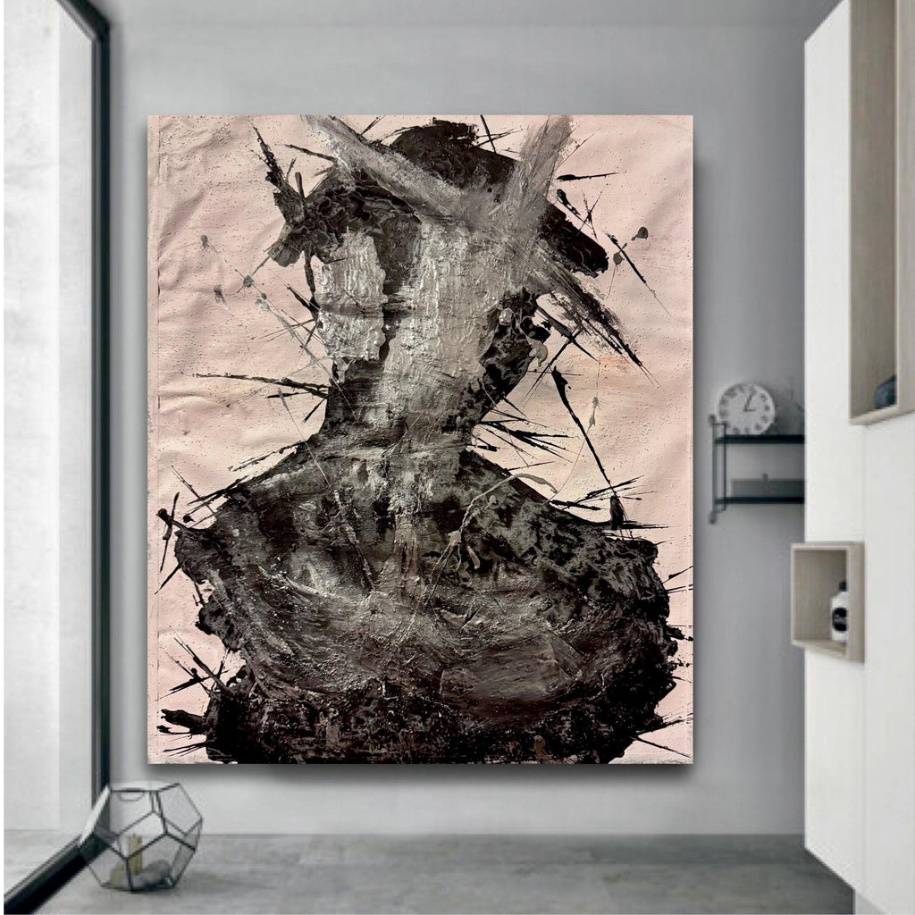 Abstract Expressionist Portrait – Figurative Acrylic Painting on Canvas (20x24 inch Canvas)