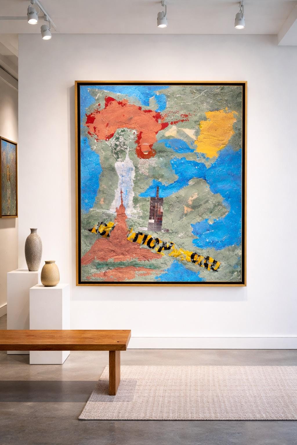 Textured Abstract Expressionist Painting, Mixed Media Wall Art (22x29 inch)