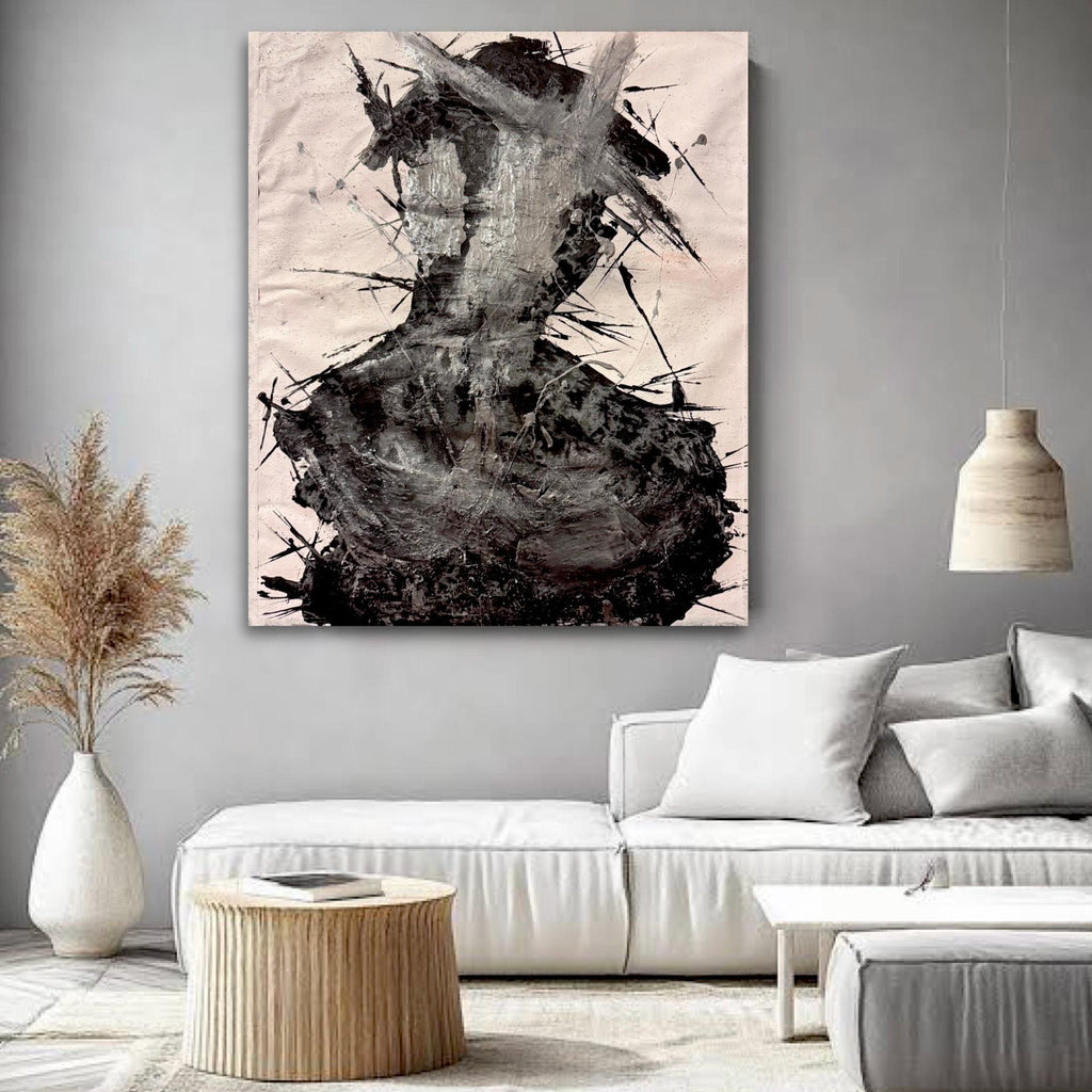 Abstract Expressionist Portrait – Figurative Acrylic Painting on Canvas (20x24 inch Canvas)