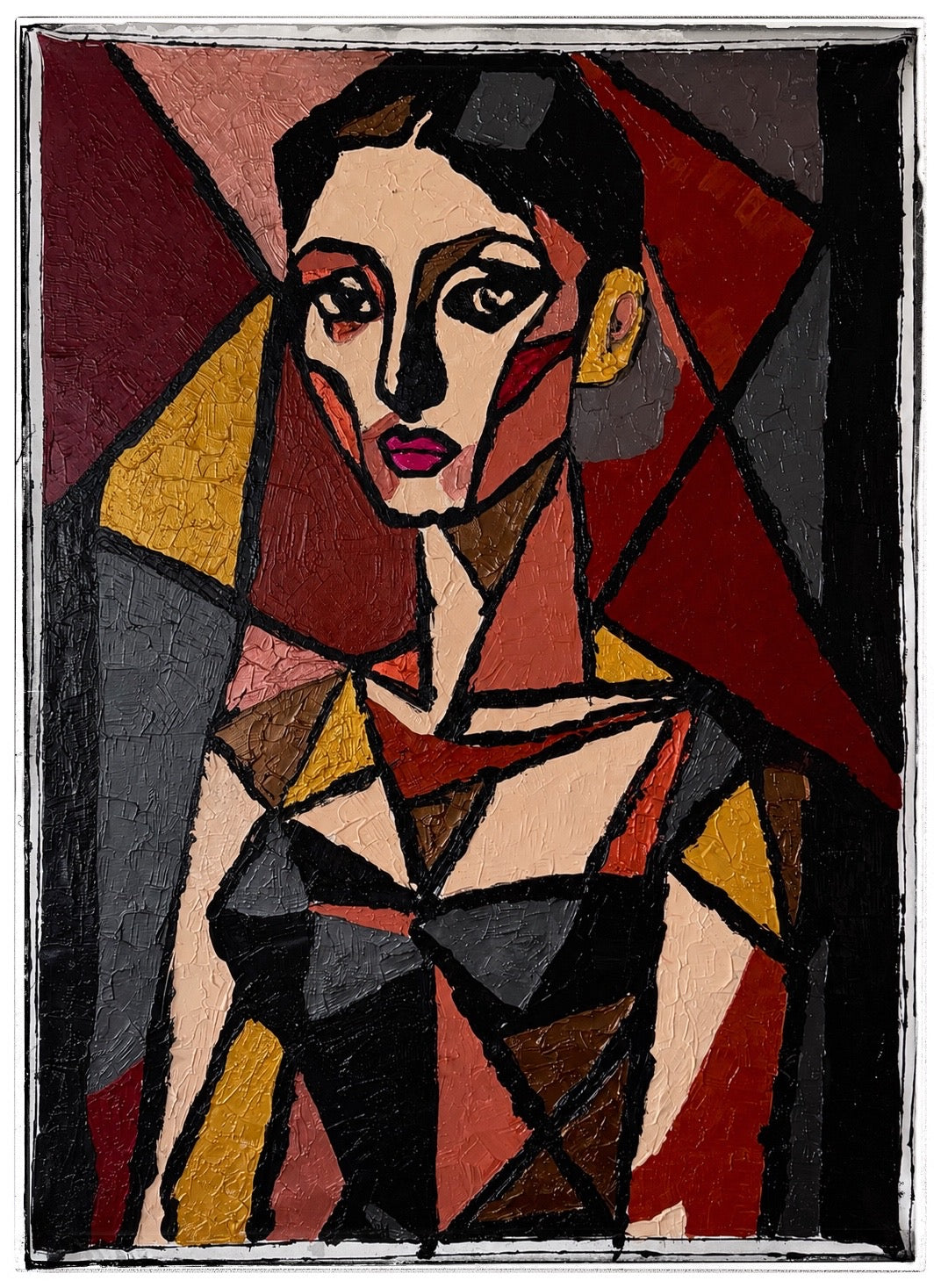 Untitled | Original Neo-Expressionist Abstract Portrait | Hand-Painted Acrylic on Canvas | 26x36 Inch | One-of-a-Kind Artwork