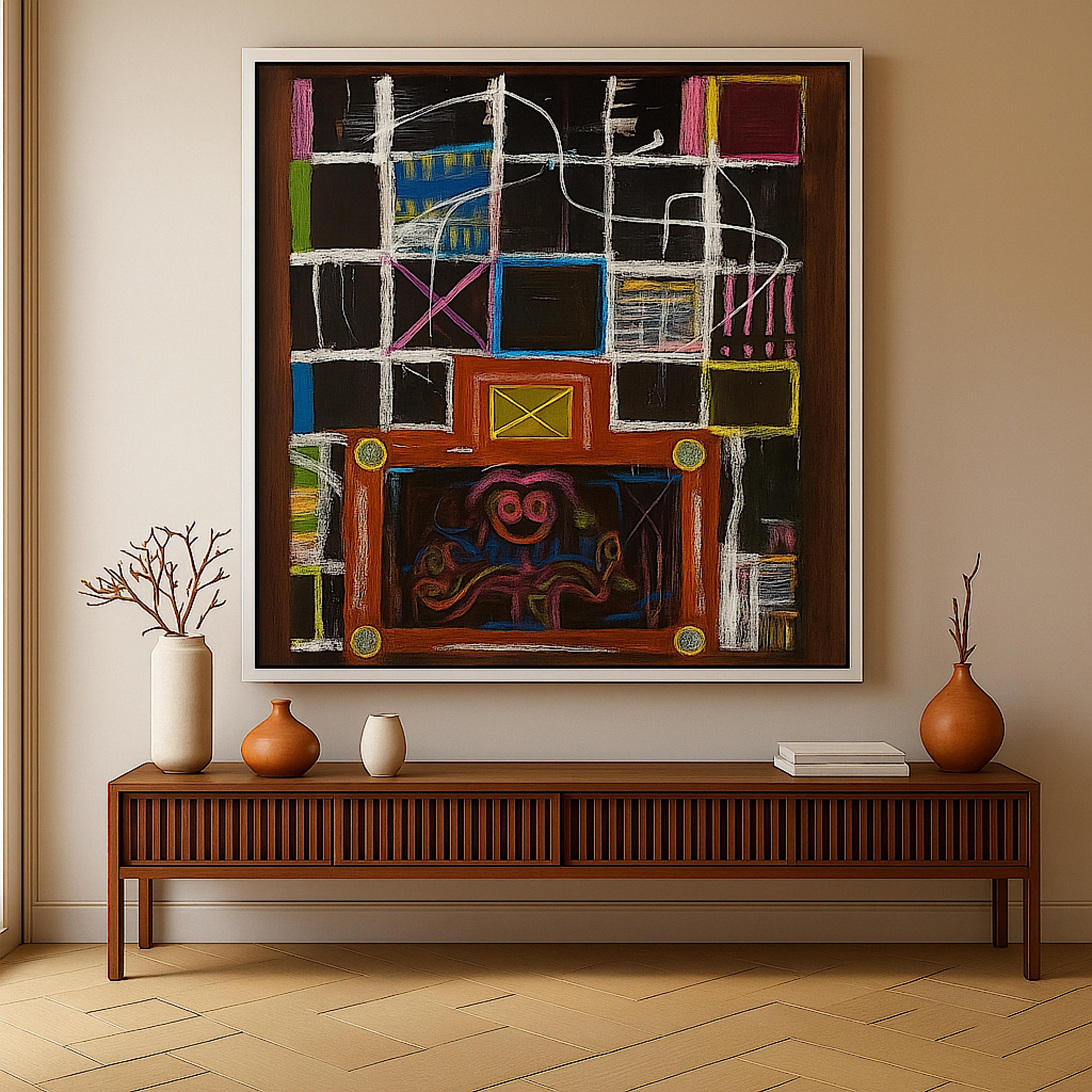 Handmade Abstract Acrylic Painting, Colorful Mixed Media Artwork, Not a Print (22x28 inch)