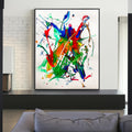 Abstract Acrylic Splash Painting, Original Colorful Wall Art,  Not a Print (22x28 inch)