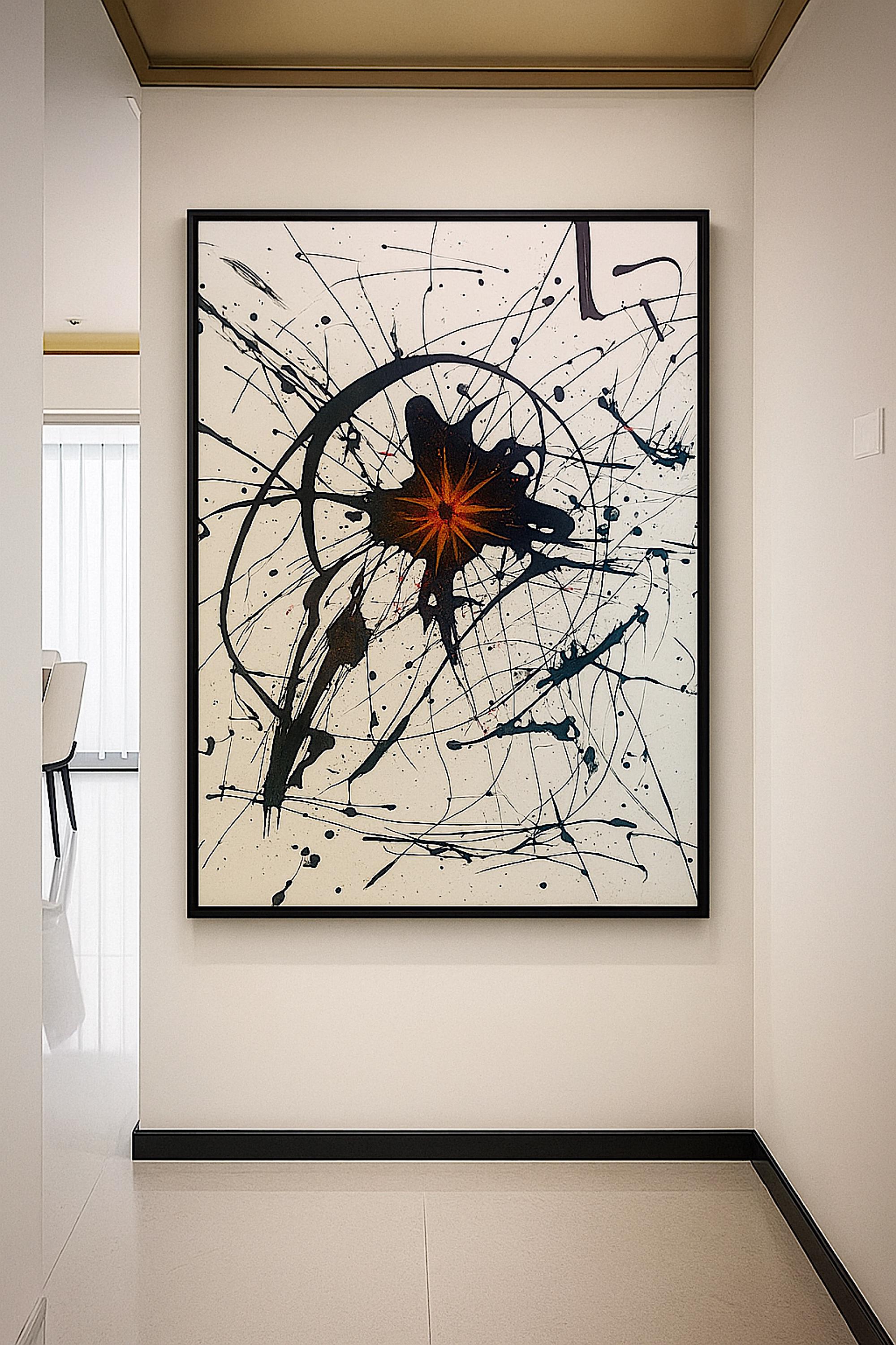 Handmade Abstract Expressionist Painting, Original Acrylic Art, Not a Print (22x28 inch)