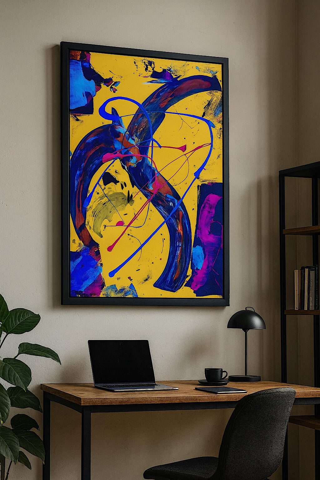 Original Abstract Acrylic Painting on Paper Poster, One-of-a-Kind Handmade Artwork, Not a Print  (22x28 inch)