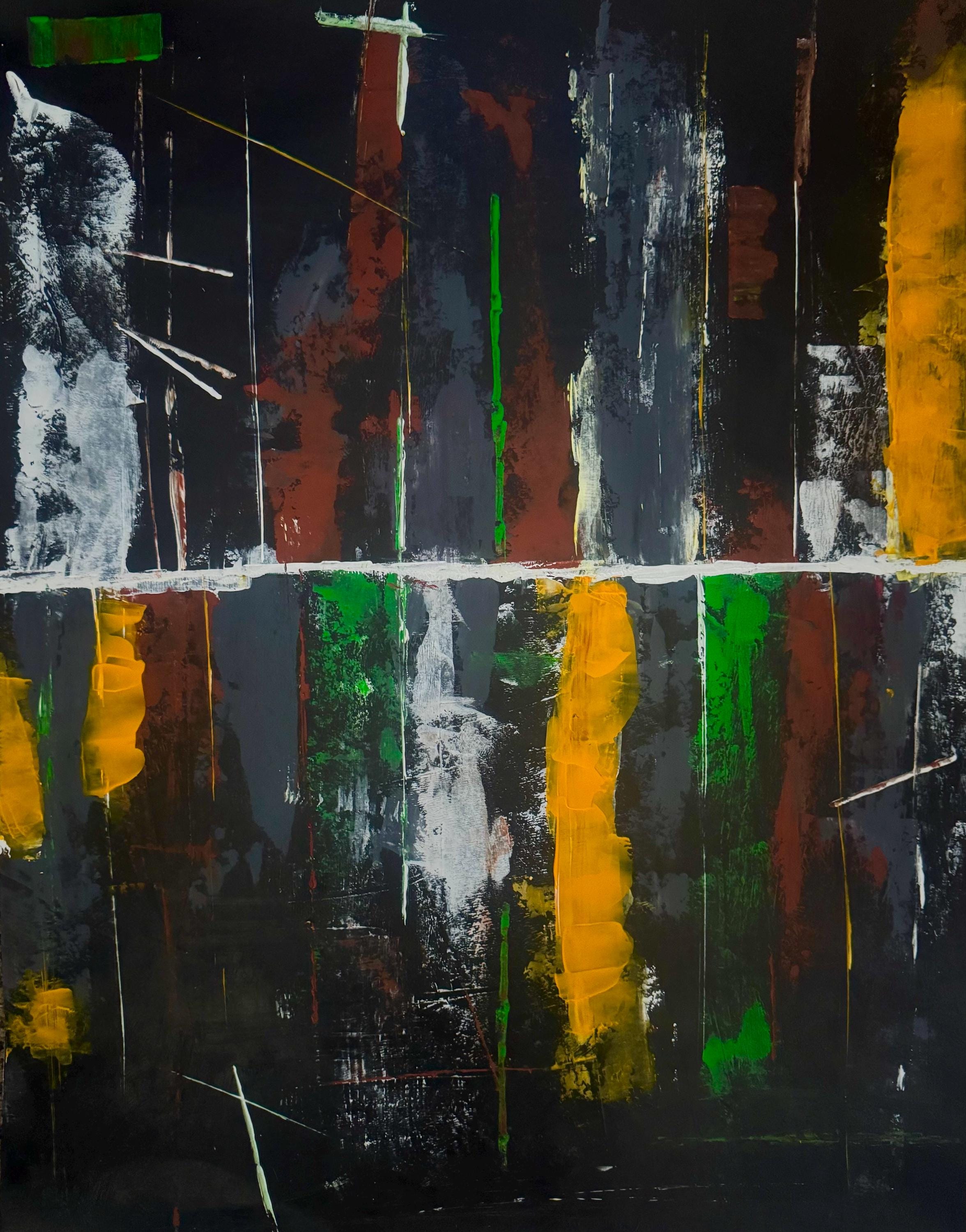 Handmade Textured Acrylic Abstract Painting, Modern Wall Art, Not a Print (22x28 inch)