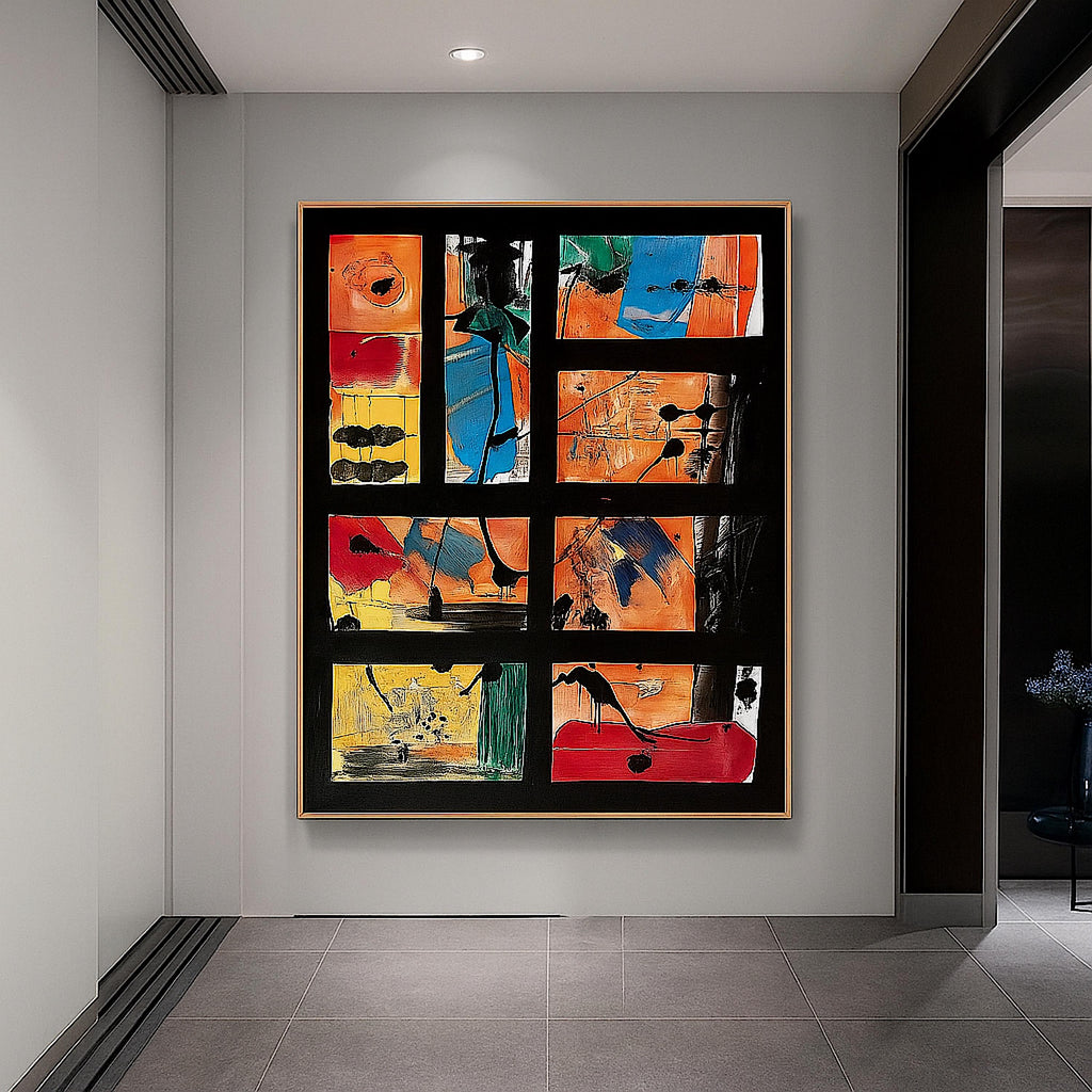 Handmade Abstract Acrylic Painting, Bold Colors, Expressionist Art, Not a Print (22x28 inch)