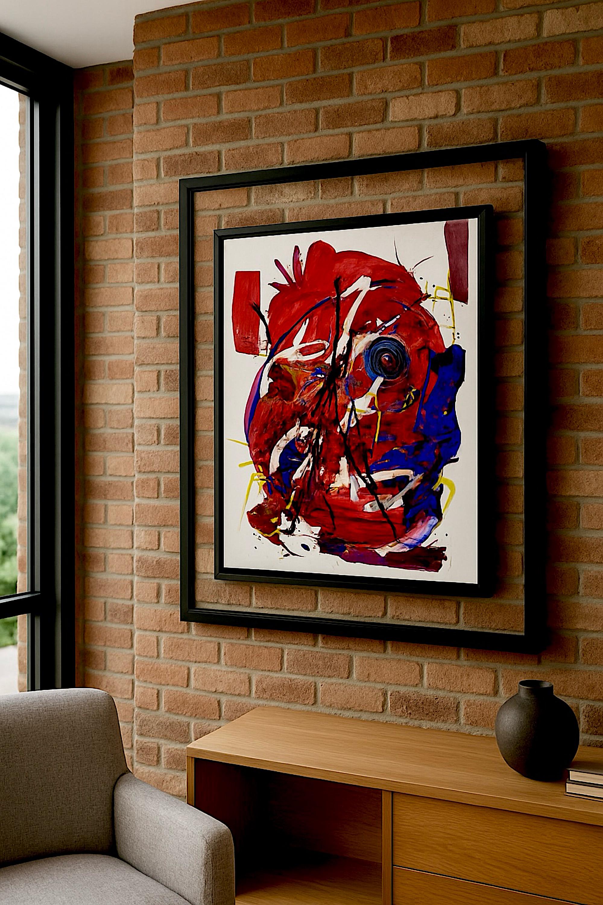 Original Abstract Expressionist Acrylic Painting - Modern Wall Decor (27x23 inch)