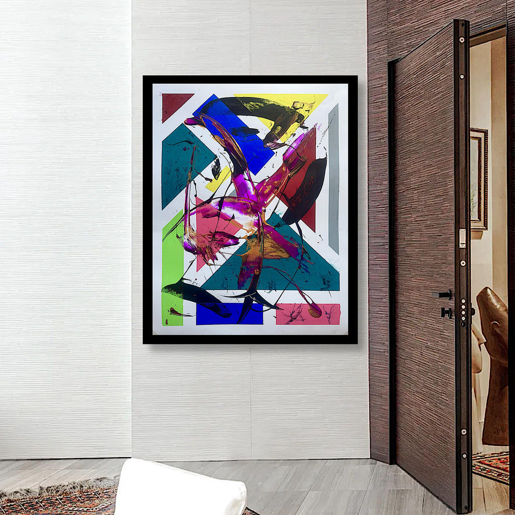 Handmade Abstract Acrylic Painting, Colorful Modern Art, Not a Print (22x28 inch)