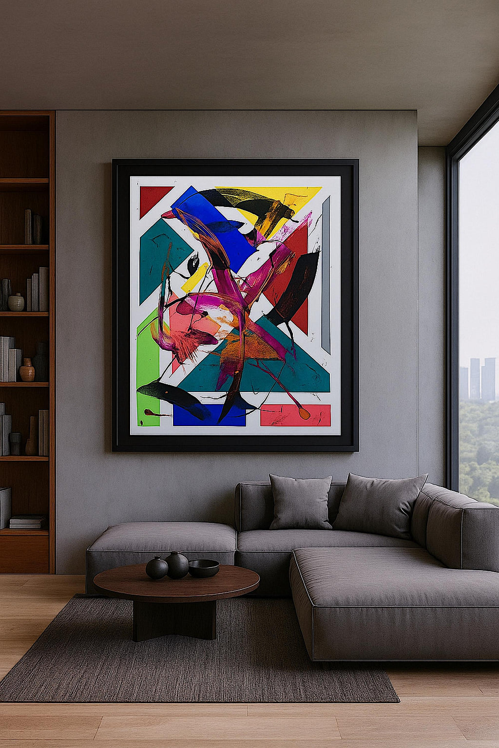 Handmade Abstract Acrylic Painting, Colorful Modern Art, Not a Print (22x28 inch)