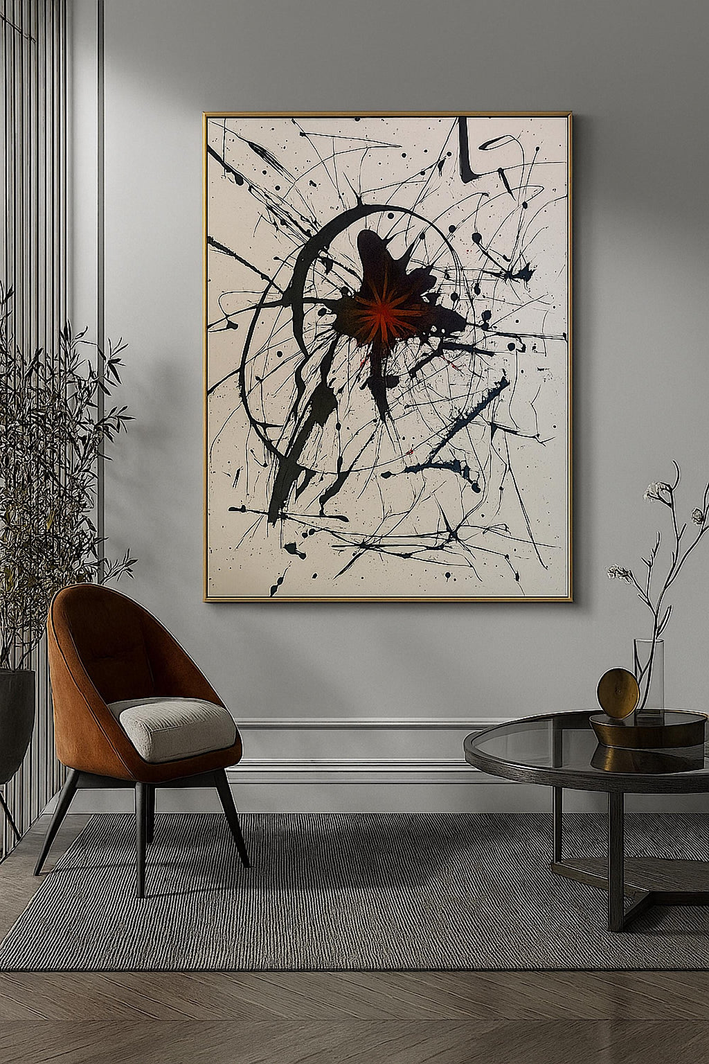 Handmade Abstract Expressionist Painting, Original Acrylic Art, Not a Print (22x28 inch)