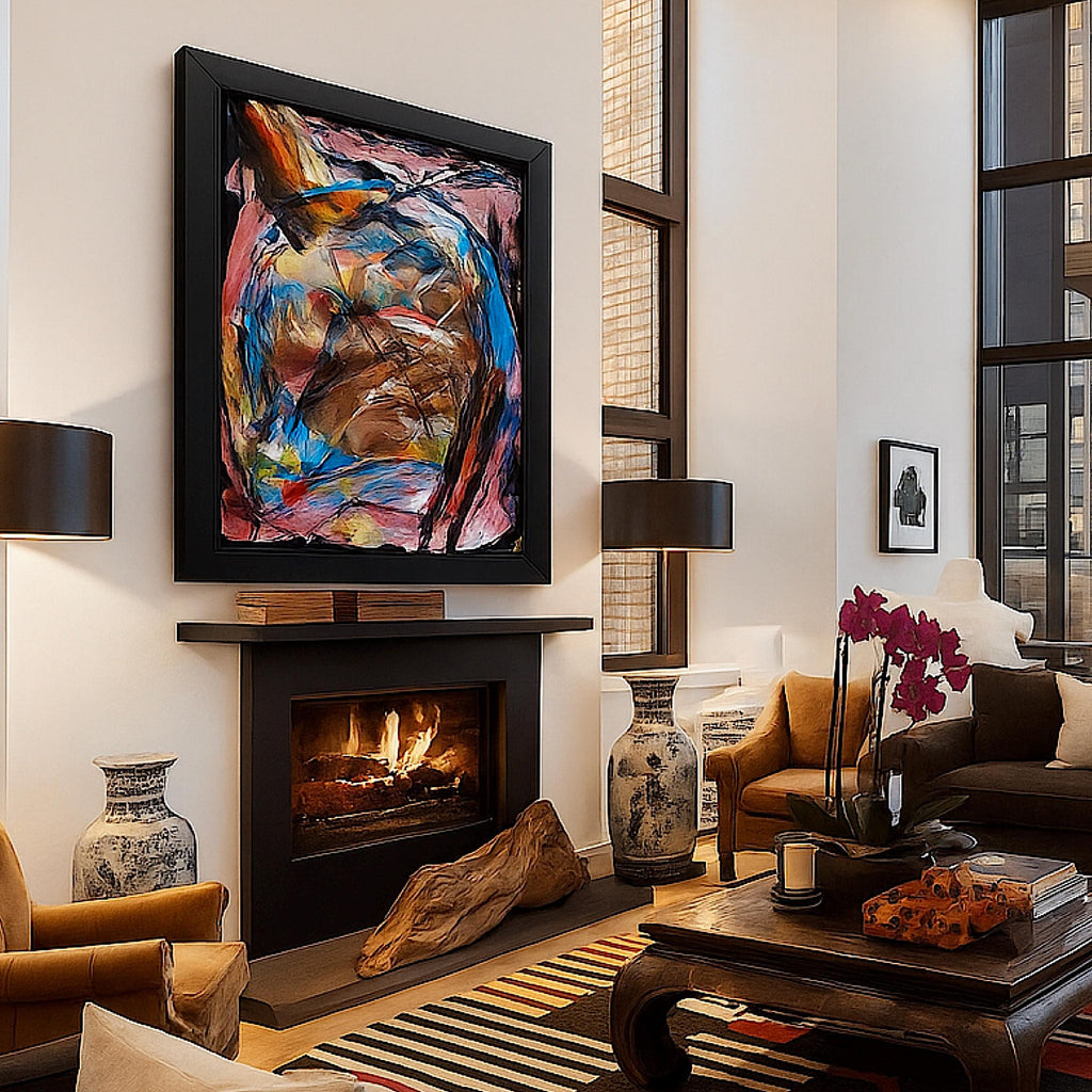 Handmade Abstract Acrylic Painting, Expressionist Wall Art (22x28 inch)