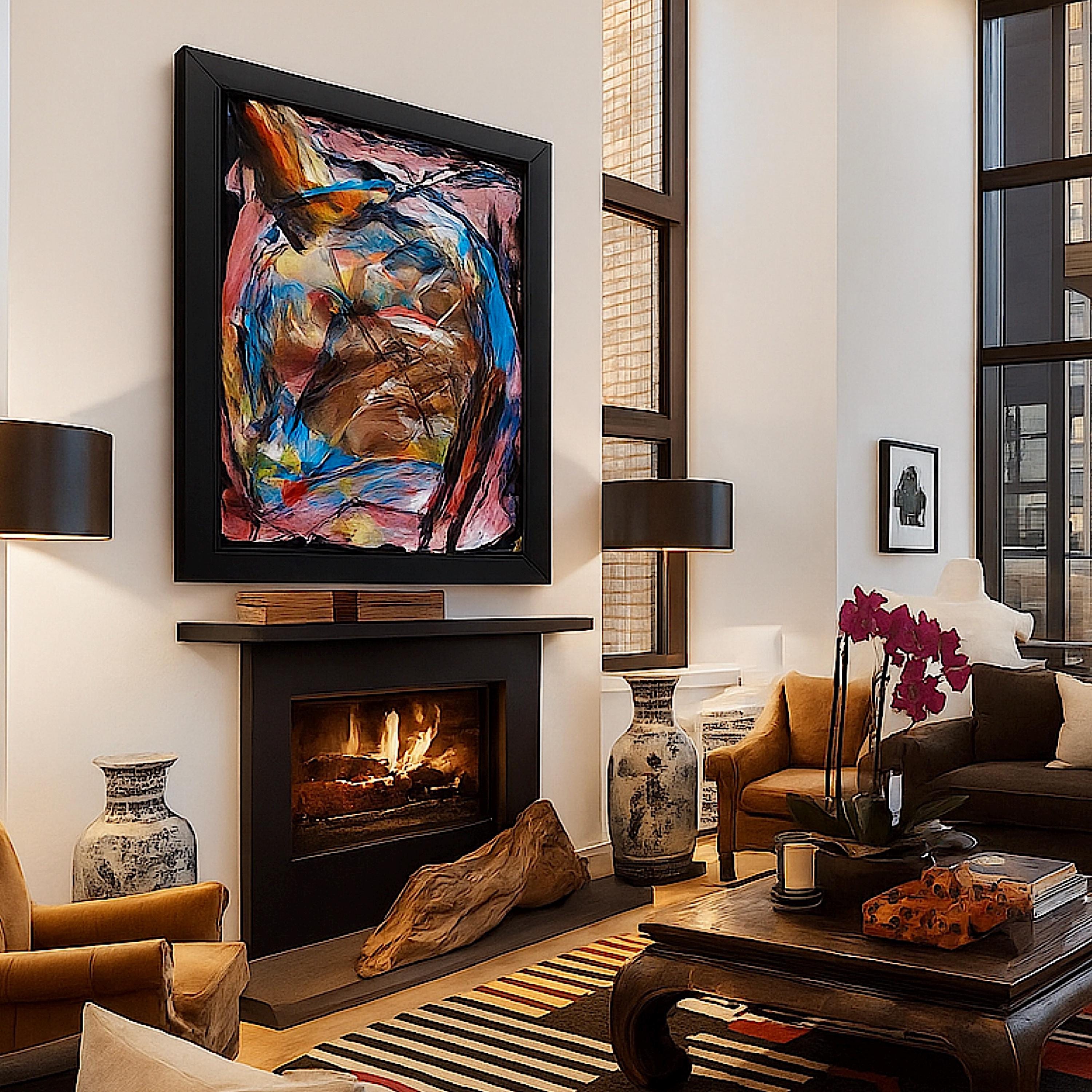 Handmade Abstract Acrylic Painting, Expressionist Wall Art (22x28 inch)