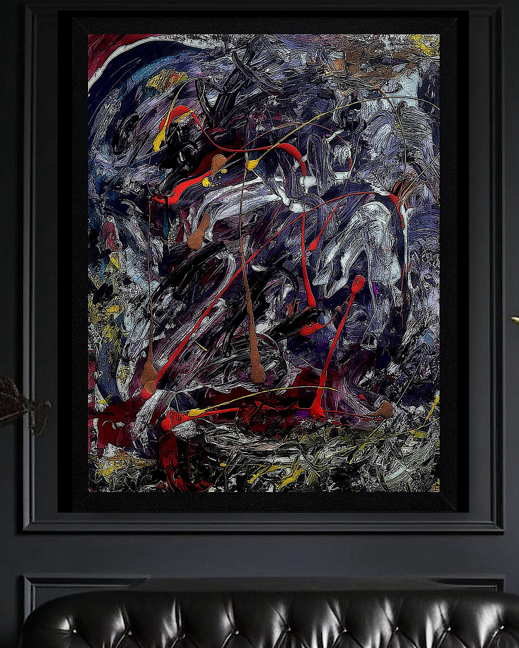 Abstract Expressionist Painting: Original Acrylic Art on Japanese Kraft Paper (27x23 inch)