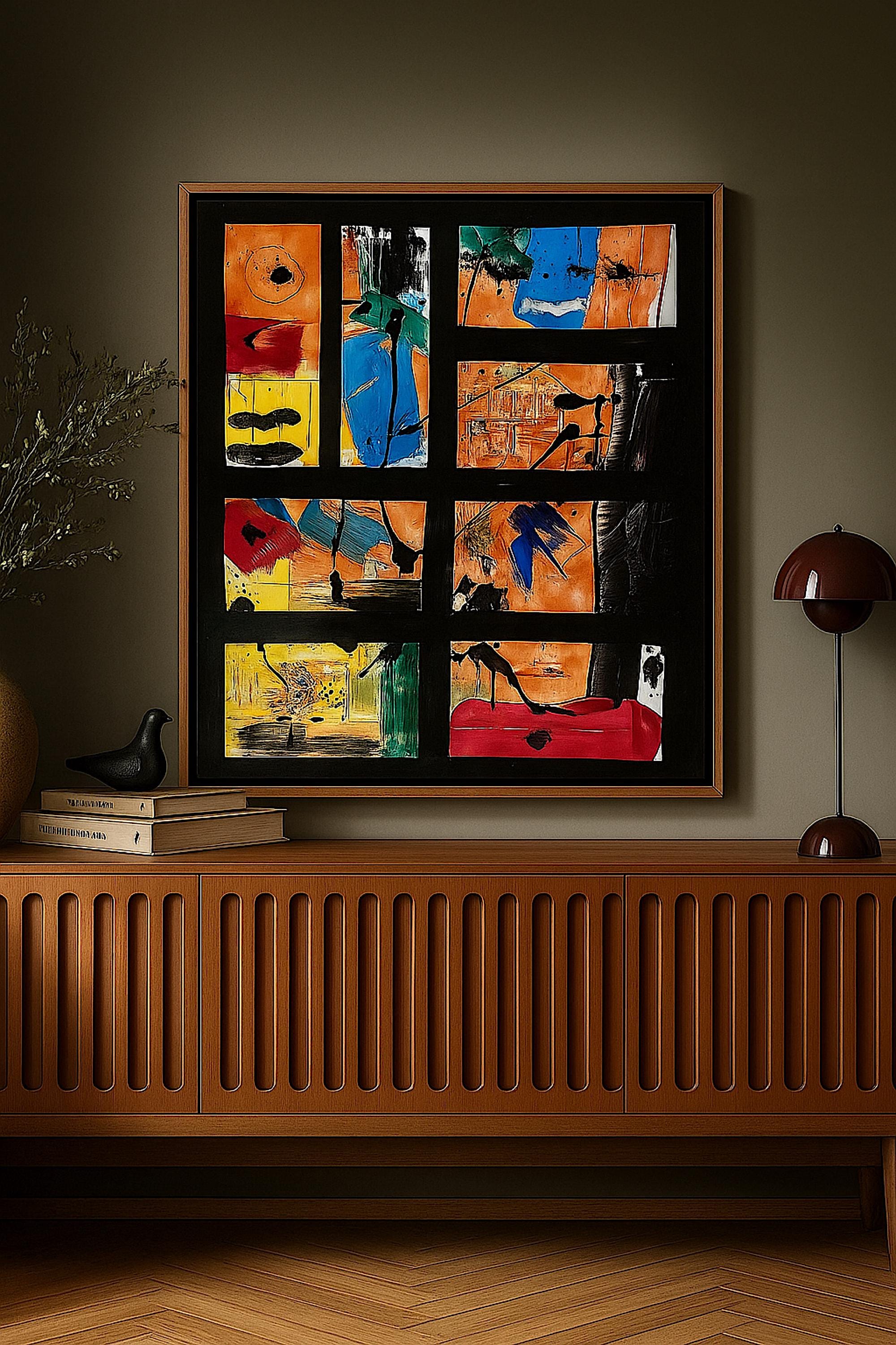 Handmade Abstract Acrylic Painting, Bold Colors, Expressionist Art, Not a Print (22x28 inch)