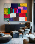 A Silent Dialogue of Colors in Contemporary Abstract Art (37x28 inch)