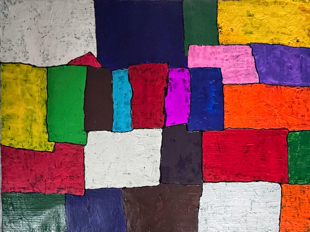 A Silent Dialogue of Colors in Contemporary Abstract Art (37x28 inch)