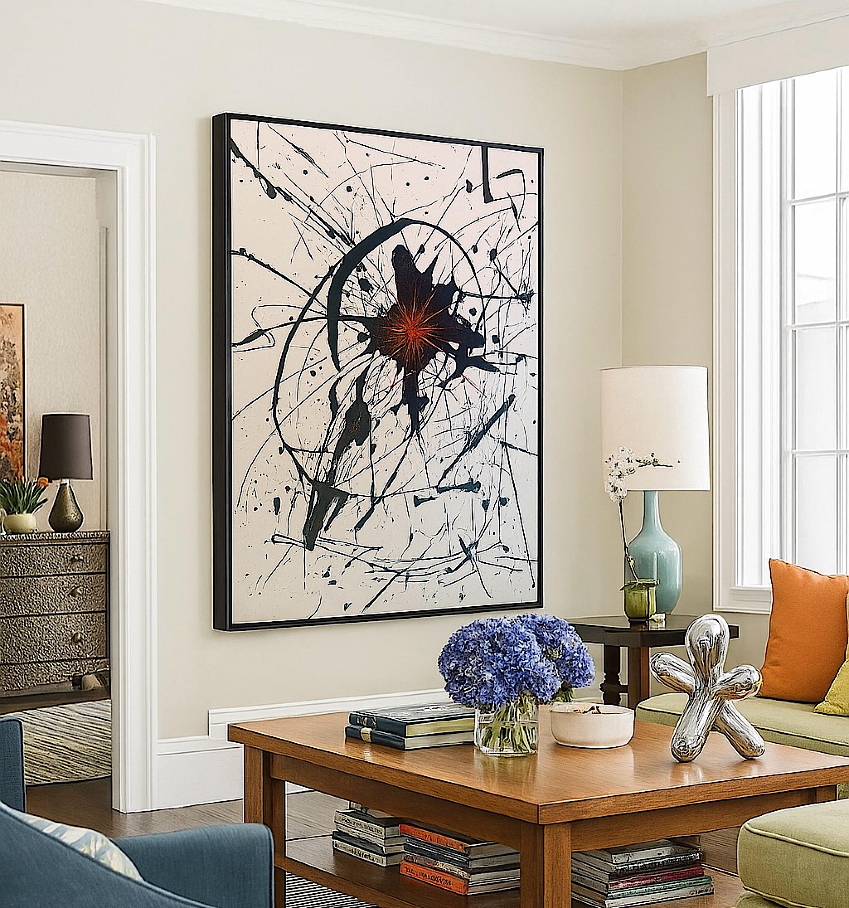 Handmade Abstract Expressionist Painting, Original Acrylic Art, Not a Print (22x28 inch)