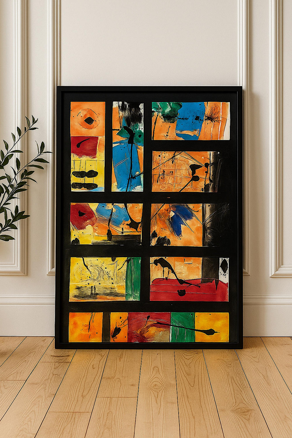 Handmade Abstract Acrylic Painting, Bold Colors, Expressionist Art, Not a Print (22x28 inch)