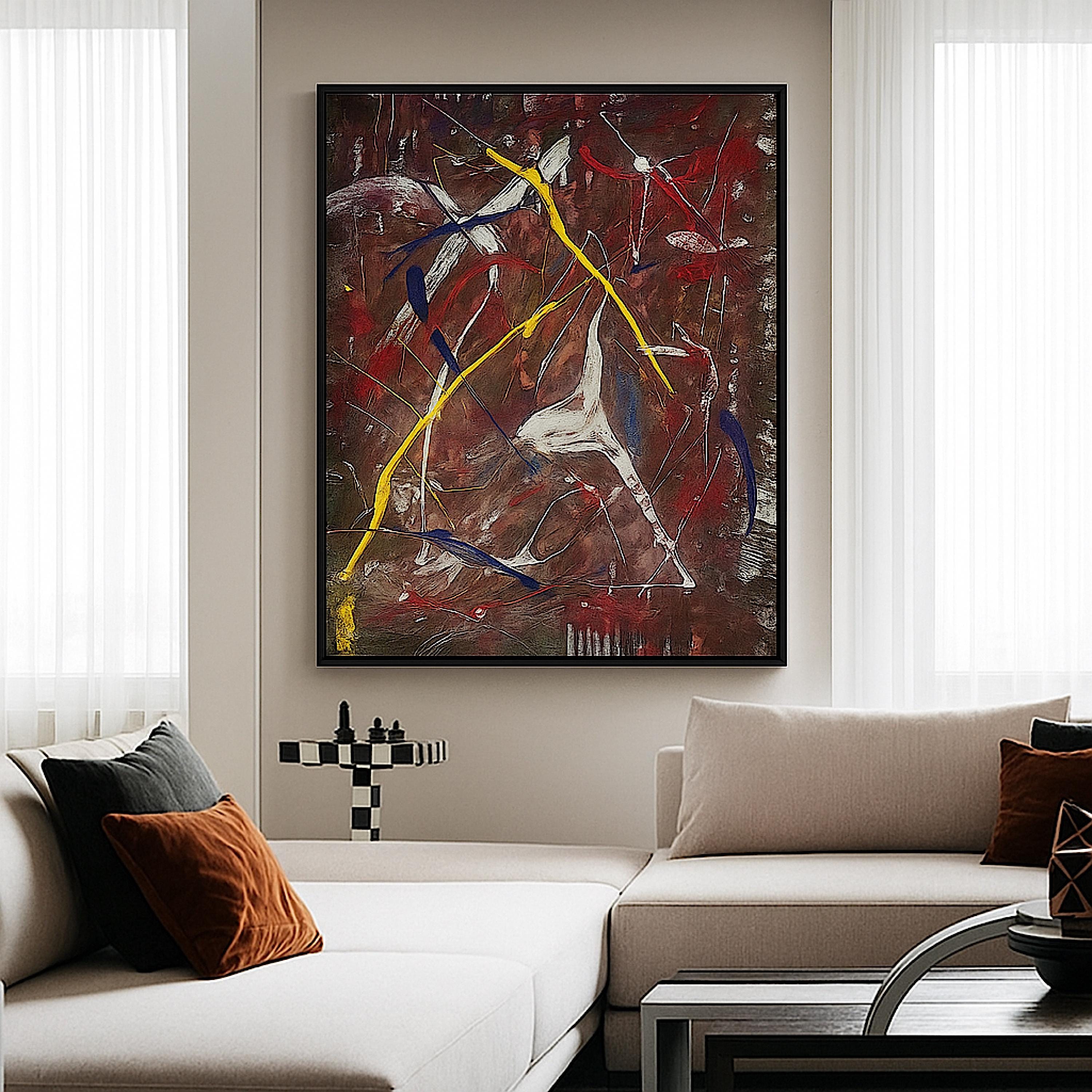 Handmade Original Abstract Painting, Acrylic on Paper, One-of-a-Kind Modern Art, Not a Print (22x28 inch)