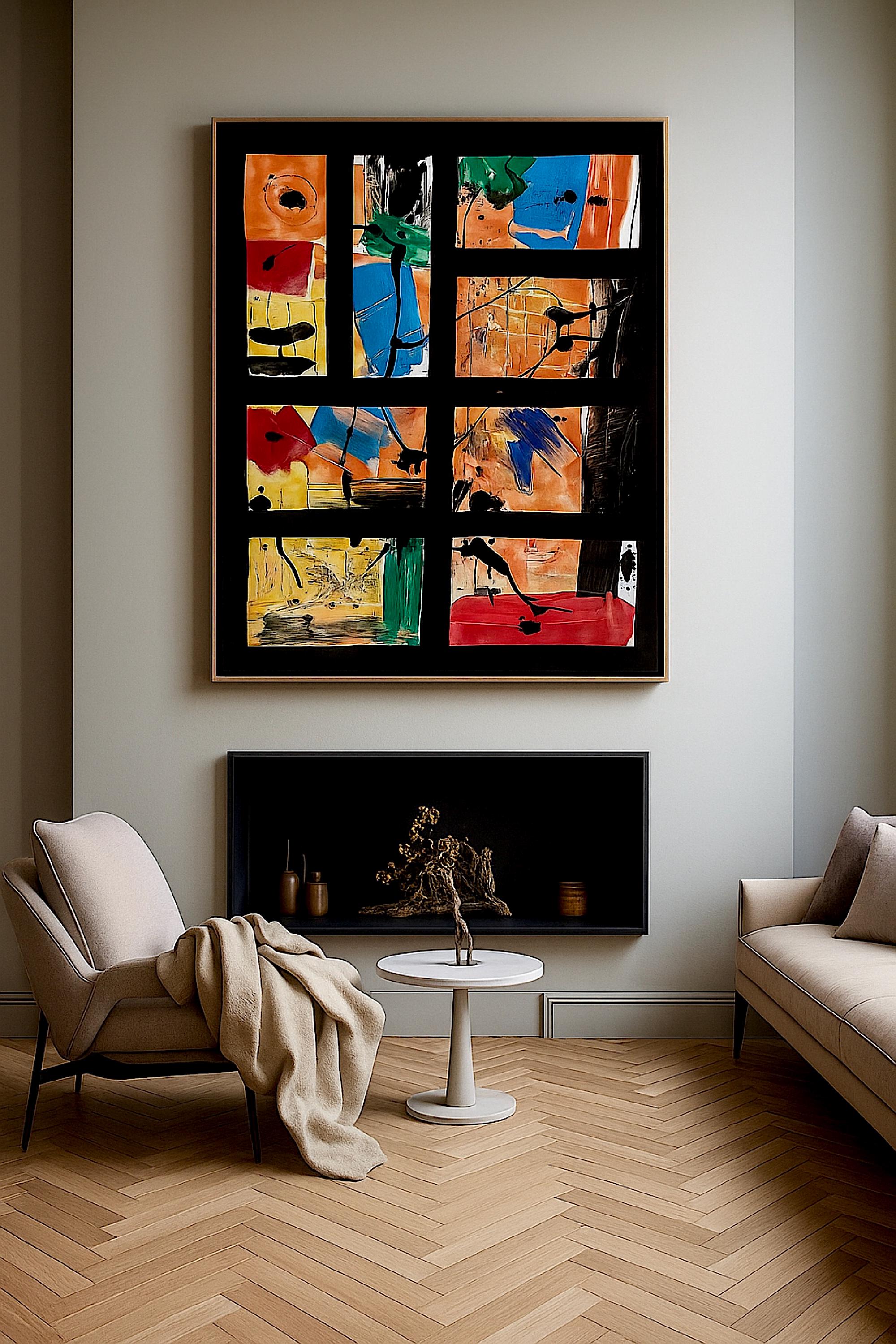 Handmade Abstract Acrylic Painting, Bold Colors, Expressionist Art, Not a Print (22x28 inch)