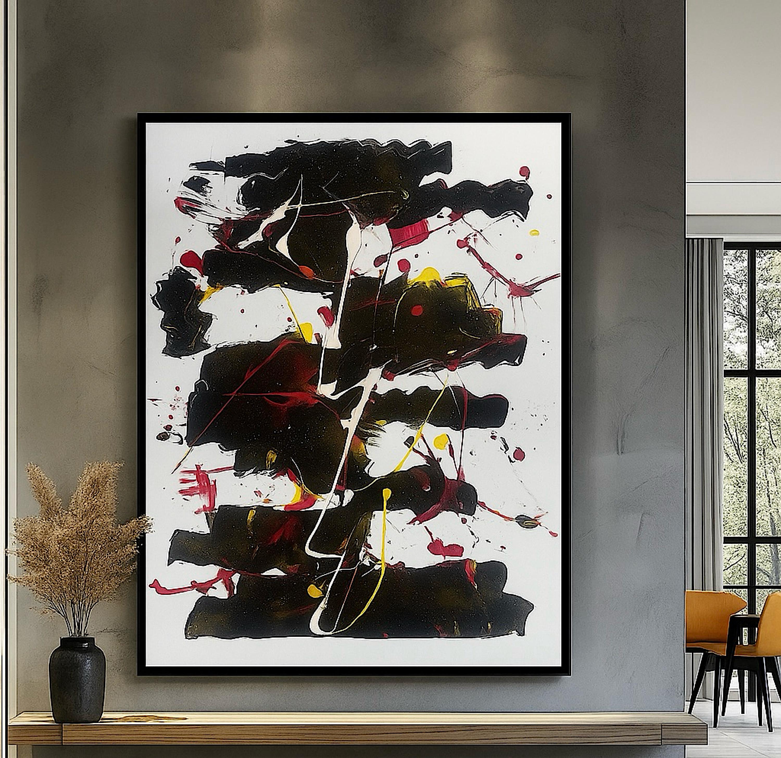 Handmade Acrylic Abstract Painting, Modern Wall Art, Not a Print (22x28 inch)