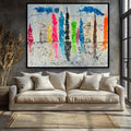 Textured New York Skyline Painting, Handcrafted Abstract Cityscape Art (28x22 inch)