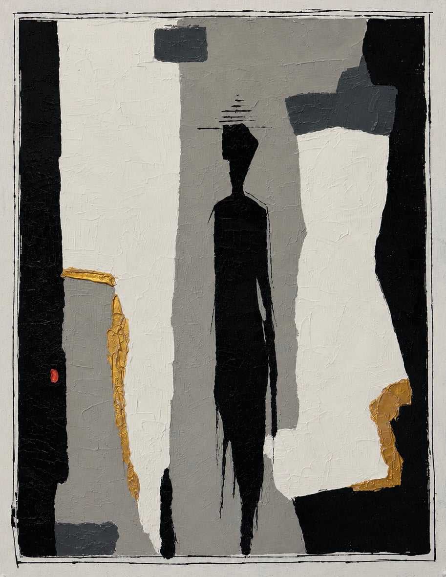 Neo-Expressionist Abstract Figure | Original Acrylic Palette Knife Painting on 26x32 Canvas | Textured Modern Wall Art
