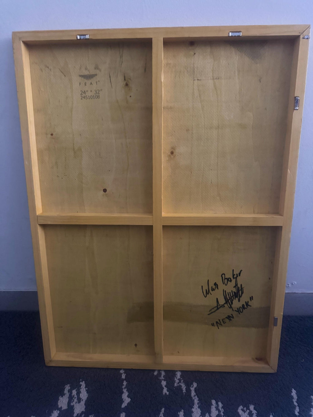 Original Pop Art Painting on Wood: Bold Graffiti Abstract (24x32 inch)